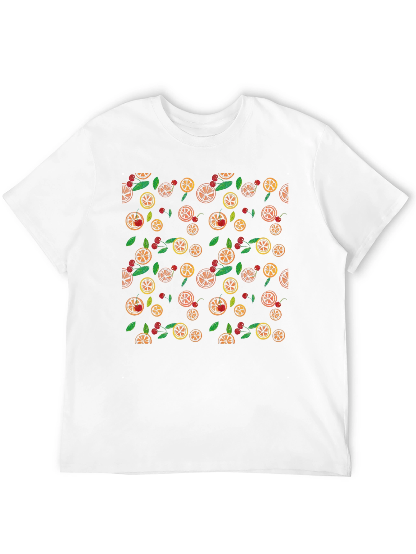 Fruit Pattern Black T-Shirt - Casual Wear