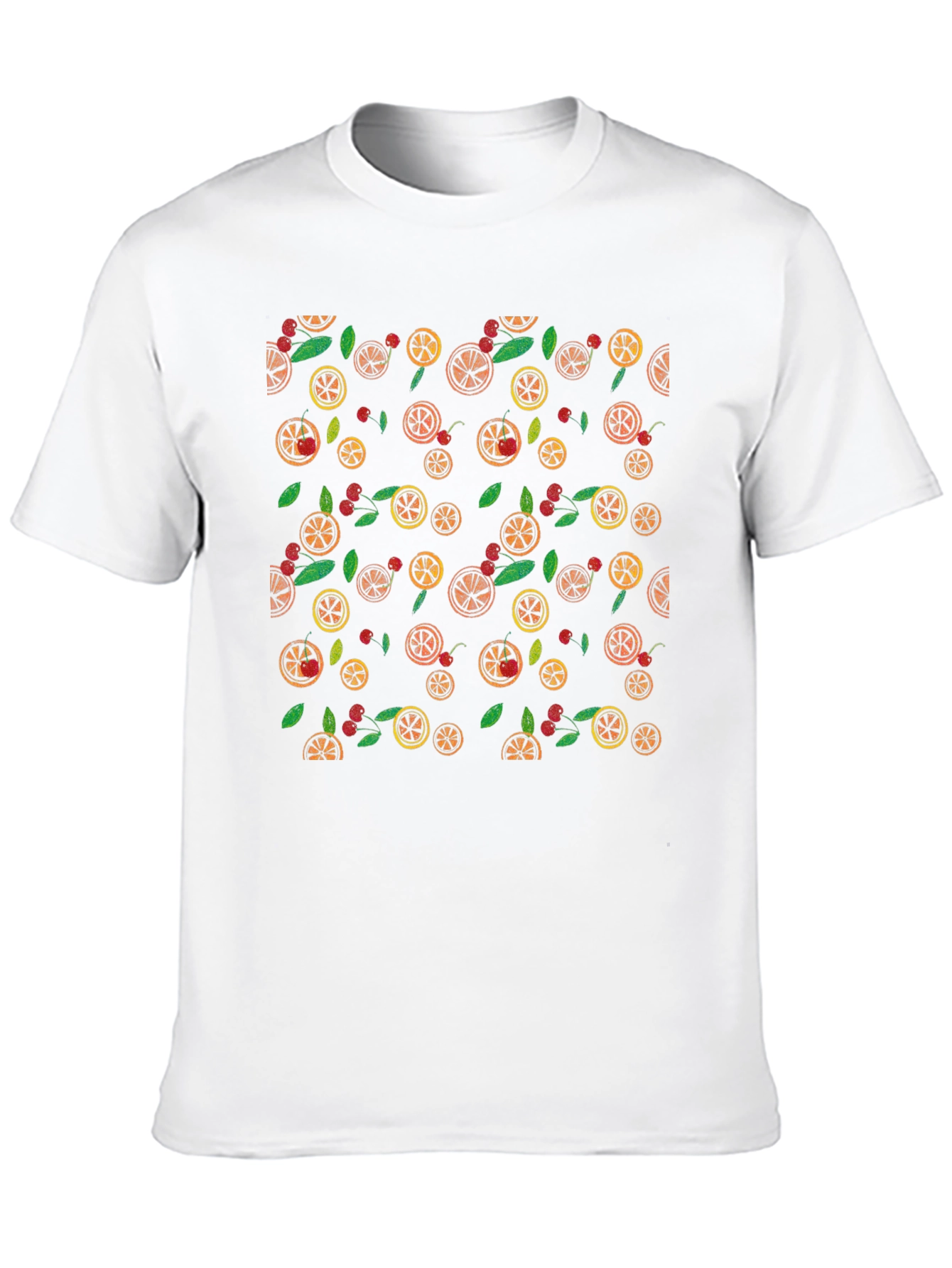 Fruit Pattern Black T-Shirt - Casual Wear