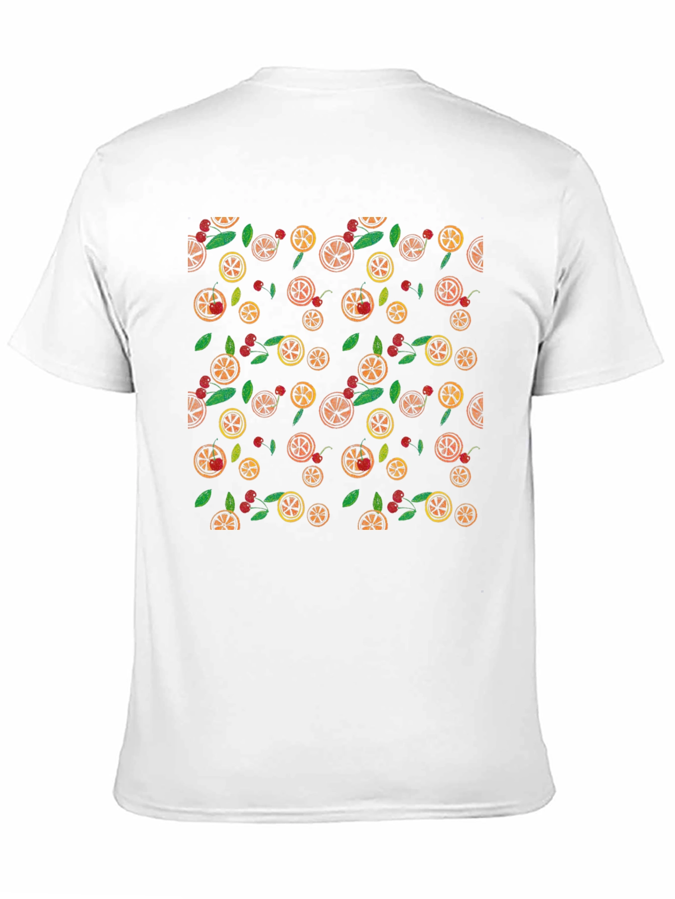 Fruit Pattern Black T-Shirt - Casual Wear