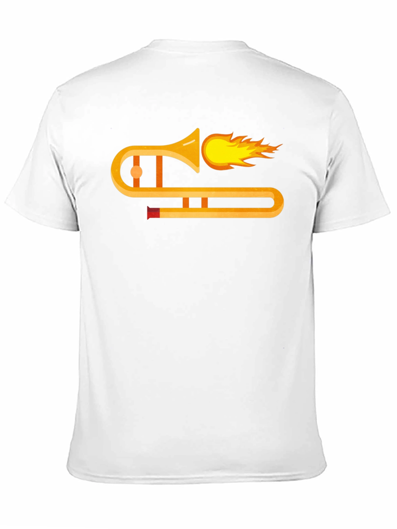 Flaming Trombone Graphic Tee - Cool Music Shirt
