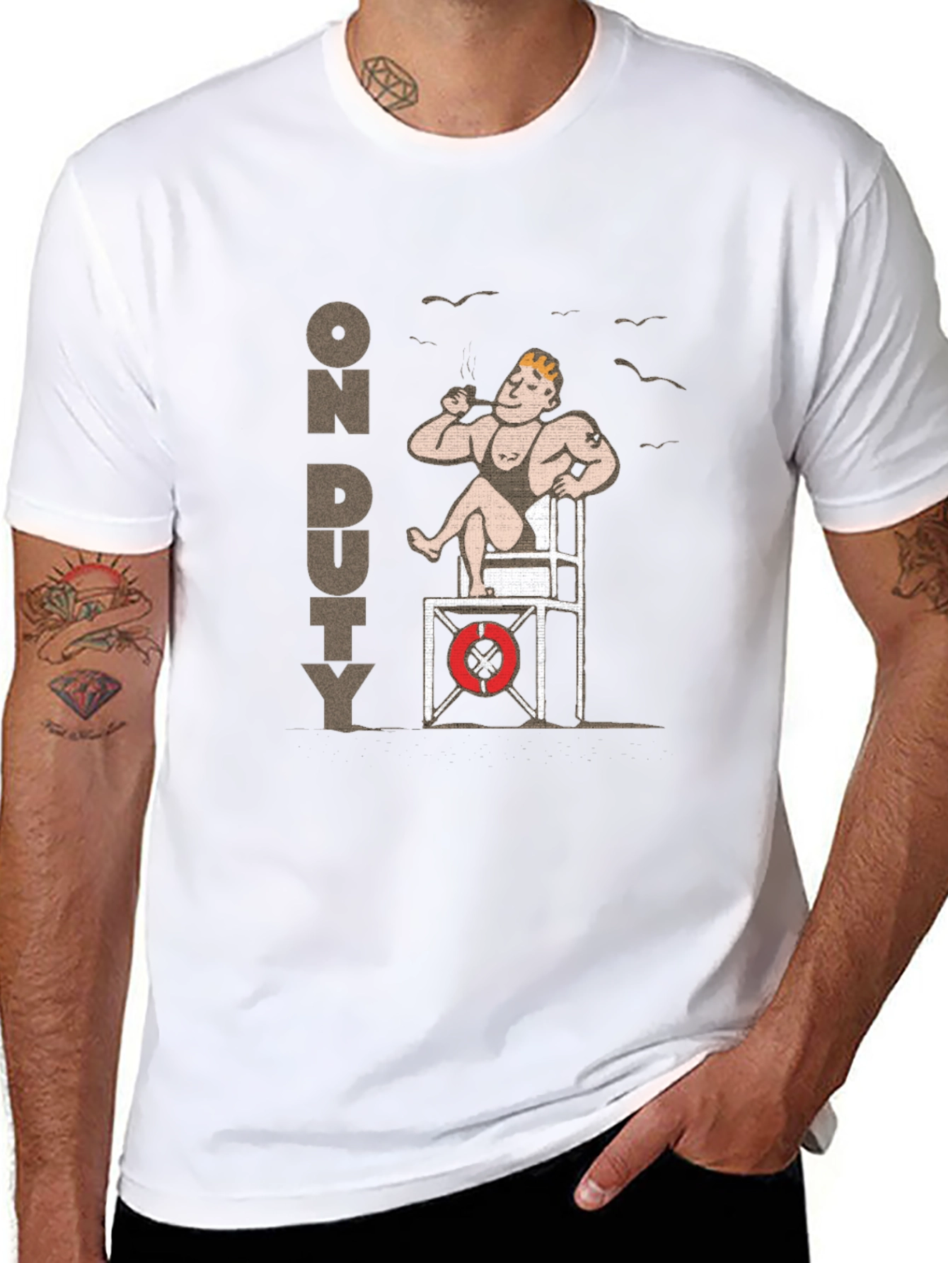 Lifeguard On Duty Graphic T-Shirt - Black