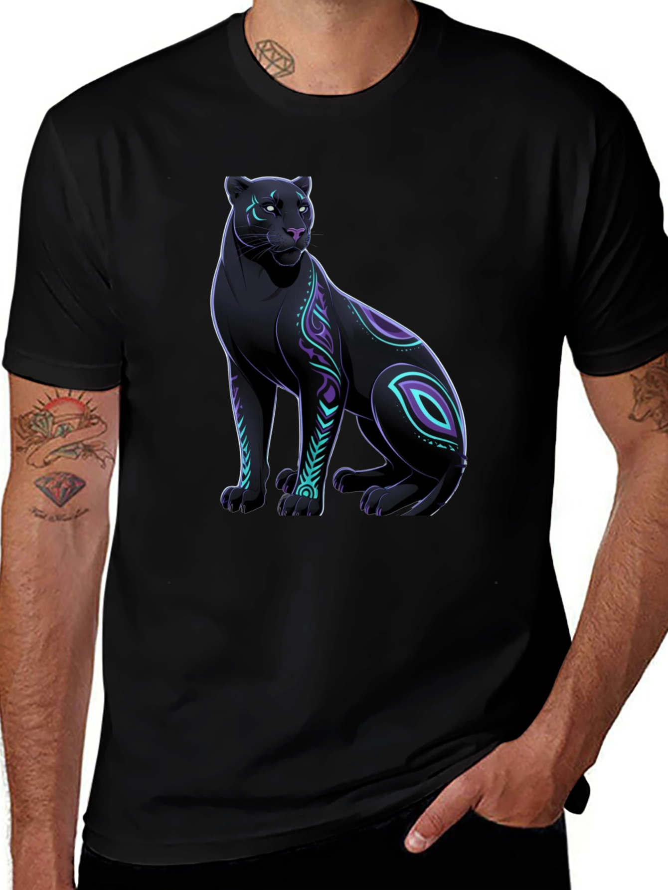 Black Panther Graphic Tee - Cool Animal Design