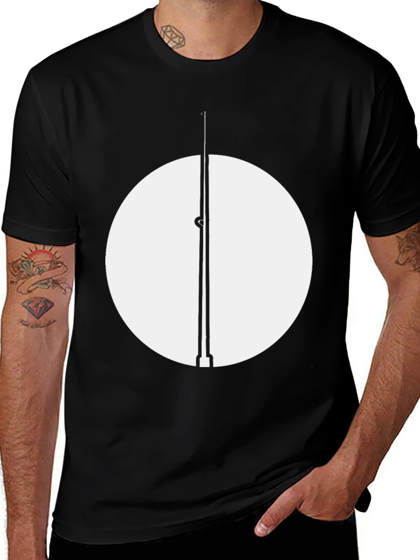 Minimalist Geometric Circle Design T-Shirt - Unisex