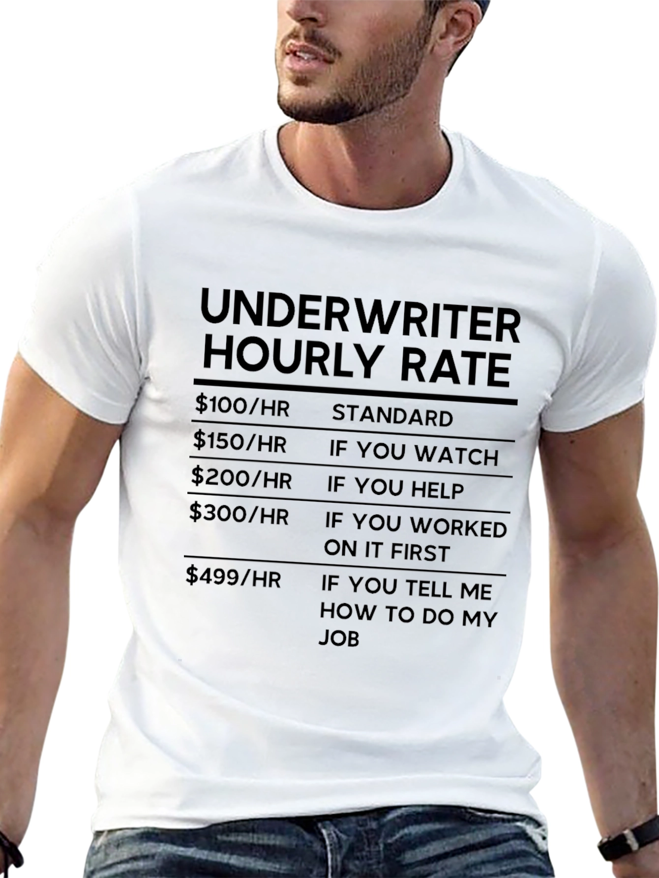 Underwriter Hourly Rate Funny T-Shirt