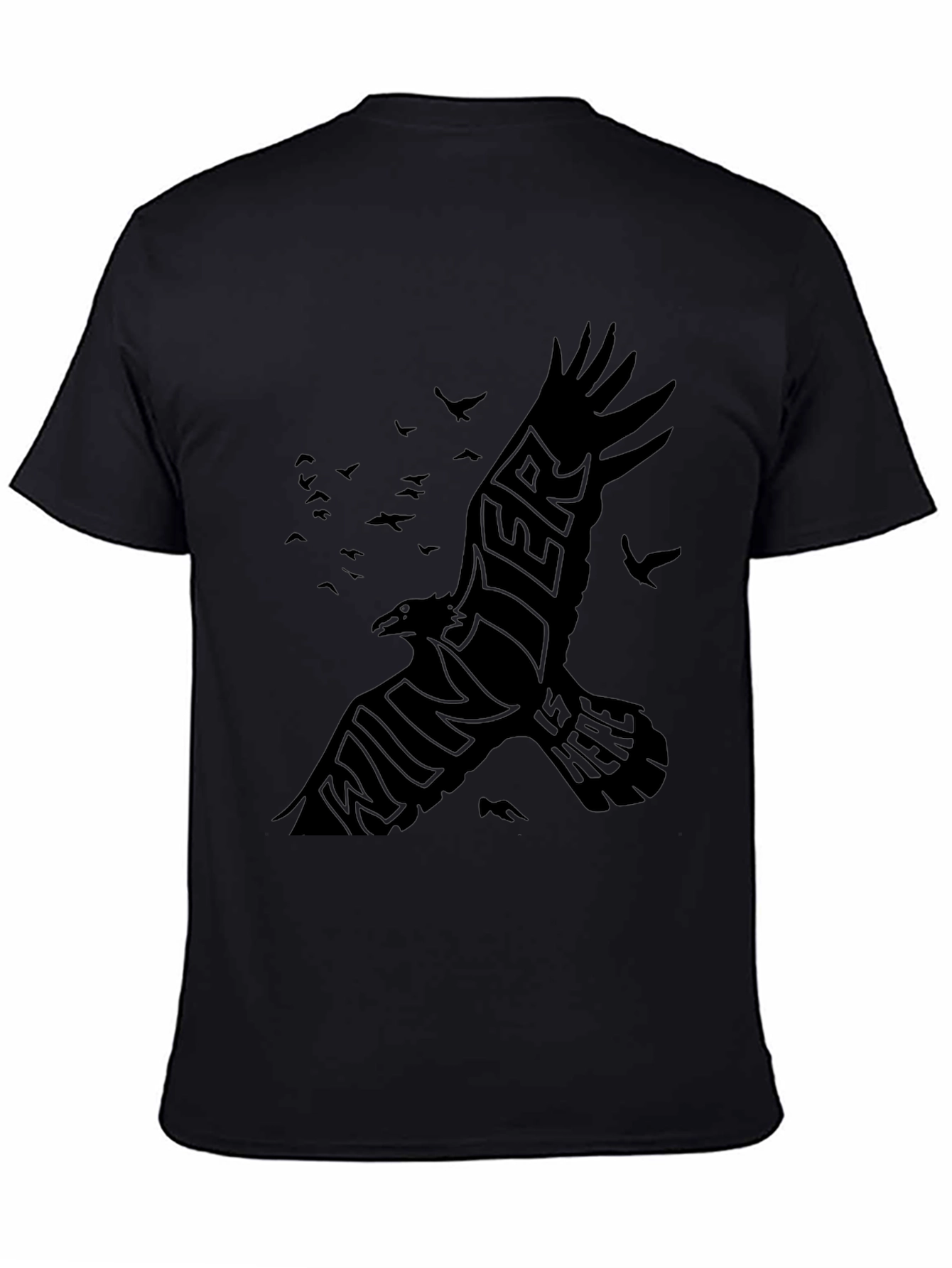 Mens Black Raven Winter is Here Graphic T-Shirt