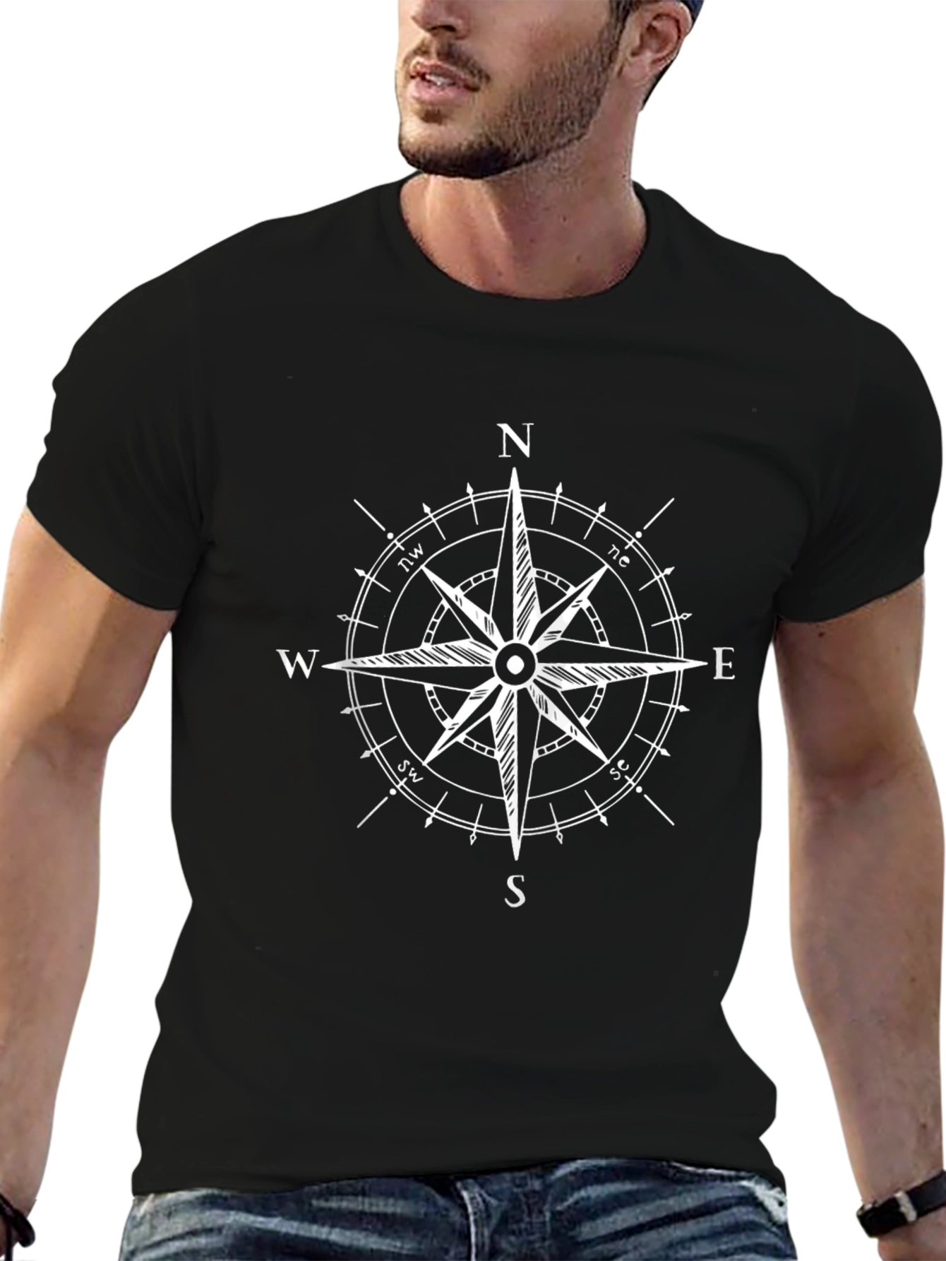 Compass Rose Graphic Tee - Black