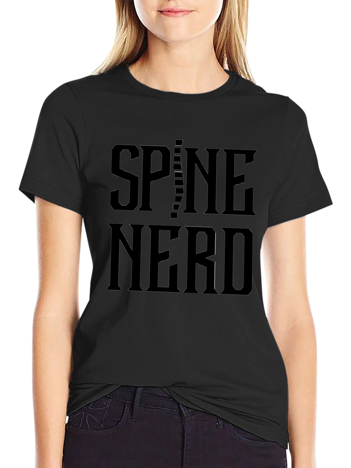Spine Nerd Graphic T-Shirt - Black