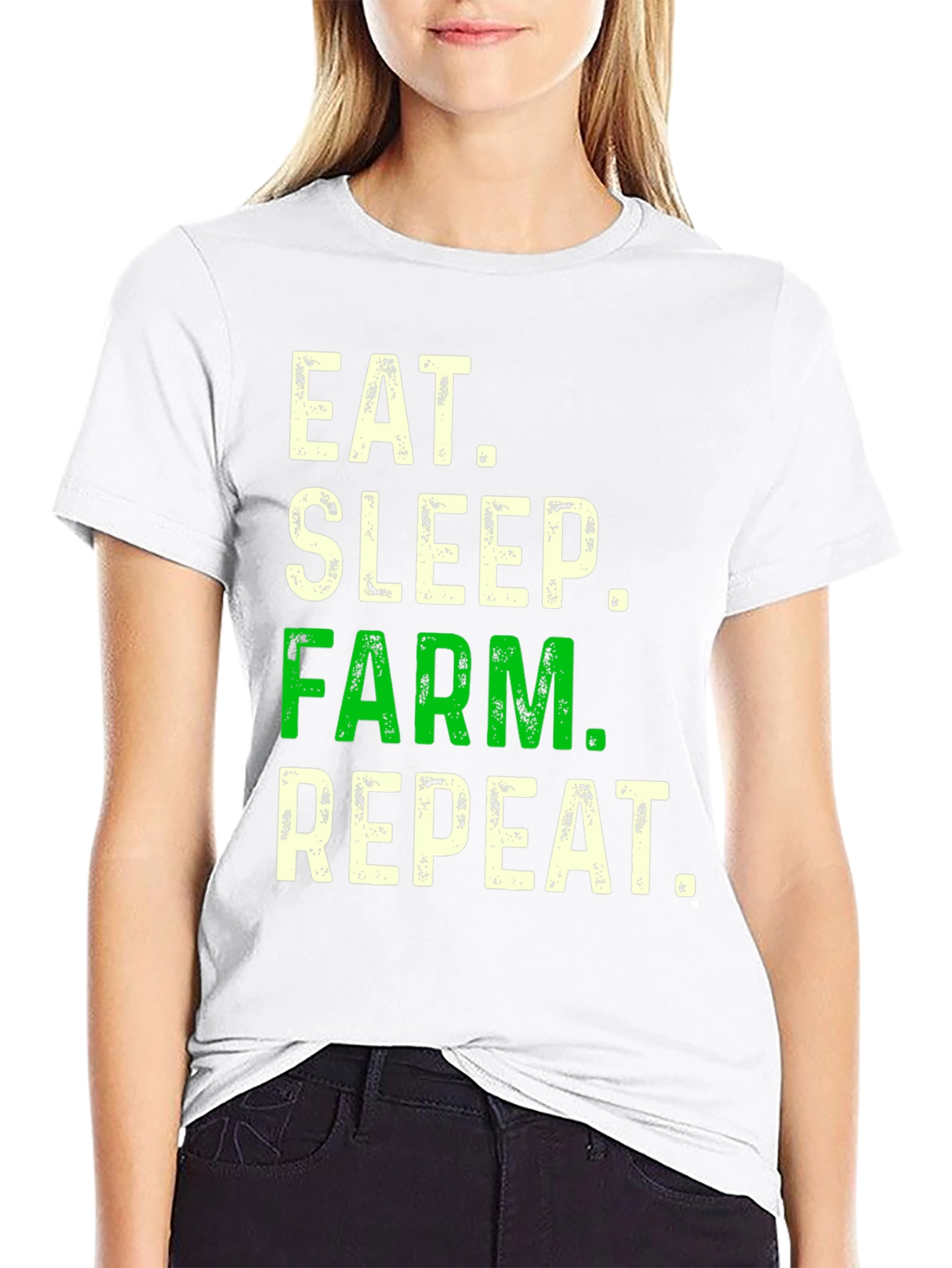 Eat Sleep Farm Repeat Graphic Tee