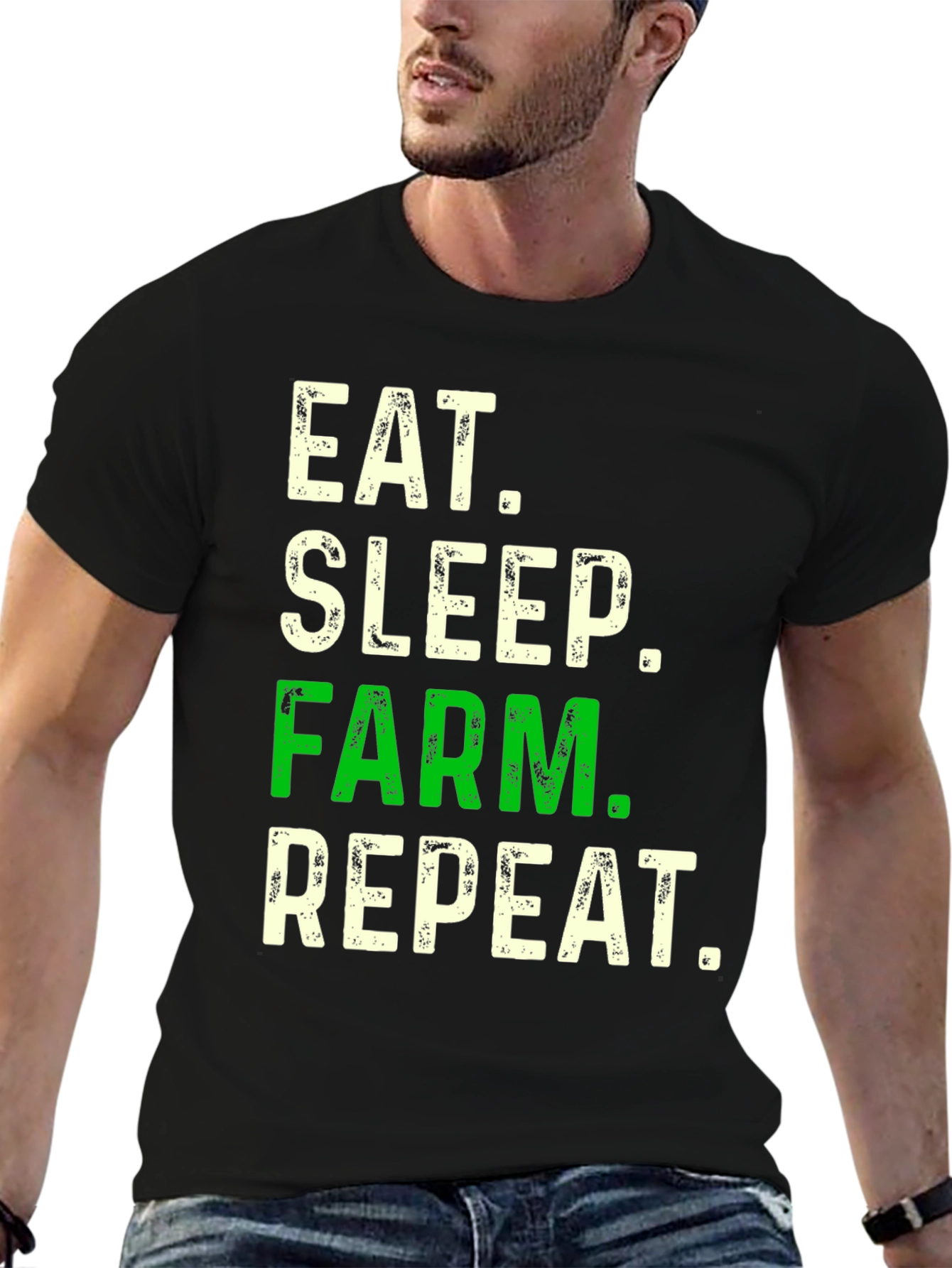 Eat Sleep Farm Repeat Graphic Tee