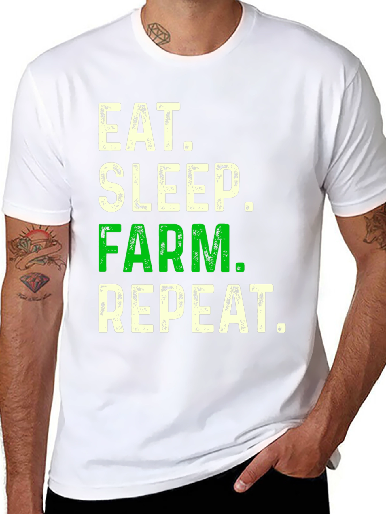 Eat Sleep Farm Repeat Graphic Tee