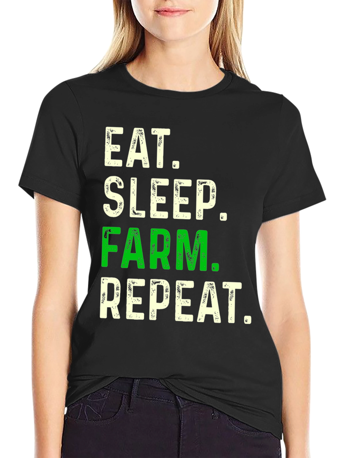 Eat Sleep Farm Repeat Graphic Tee