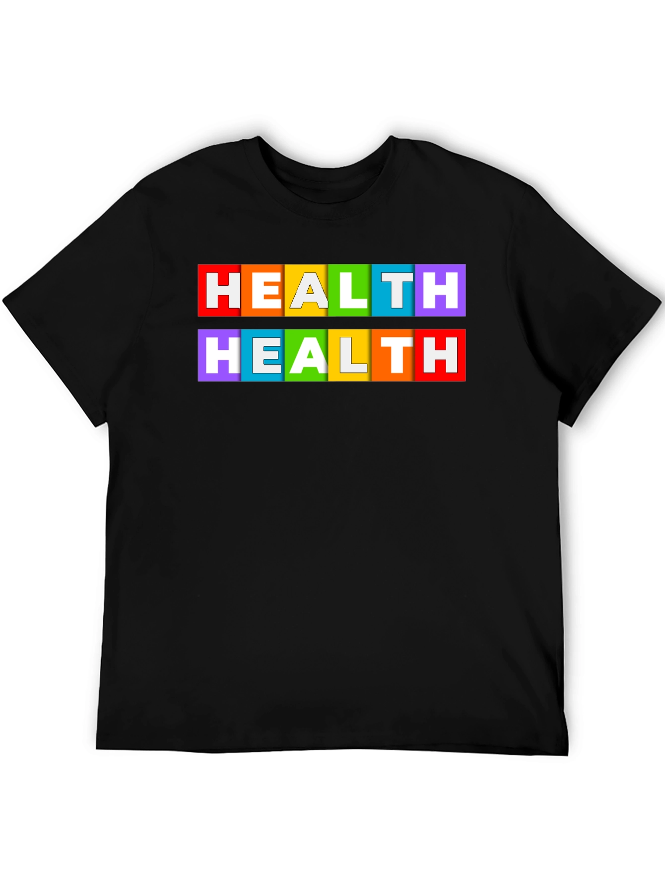 Rainbow HEALTH Graphic Tee - Black T-Shirt