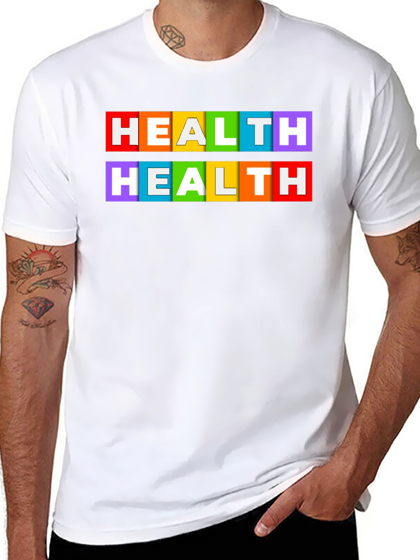 Rainbow HEALTH Graphic Tee - Black T-Shirt