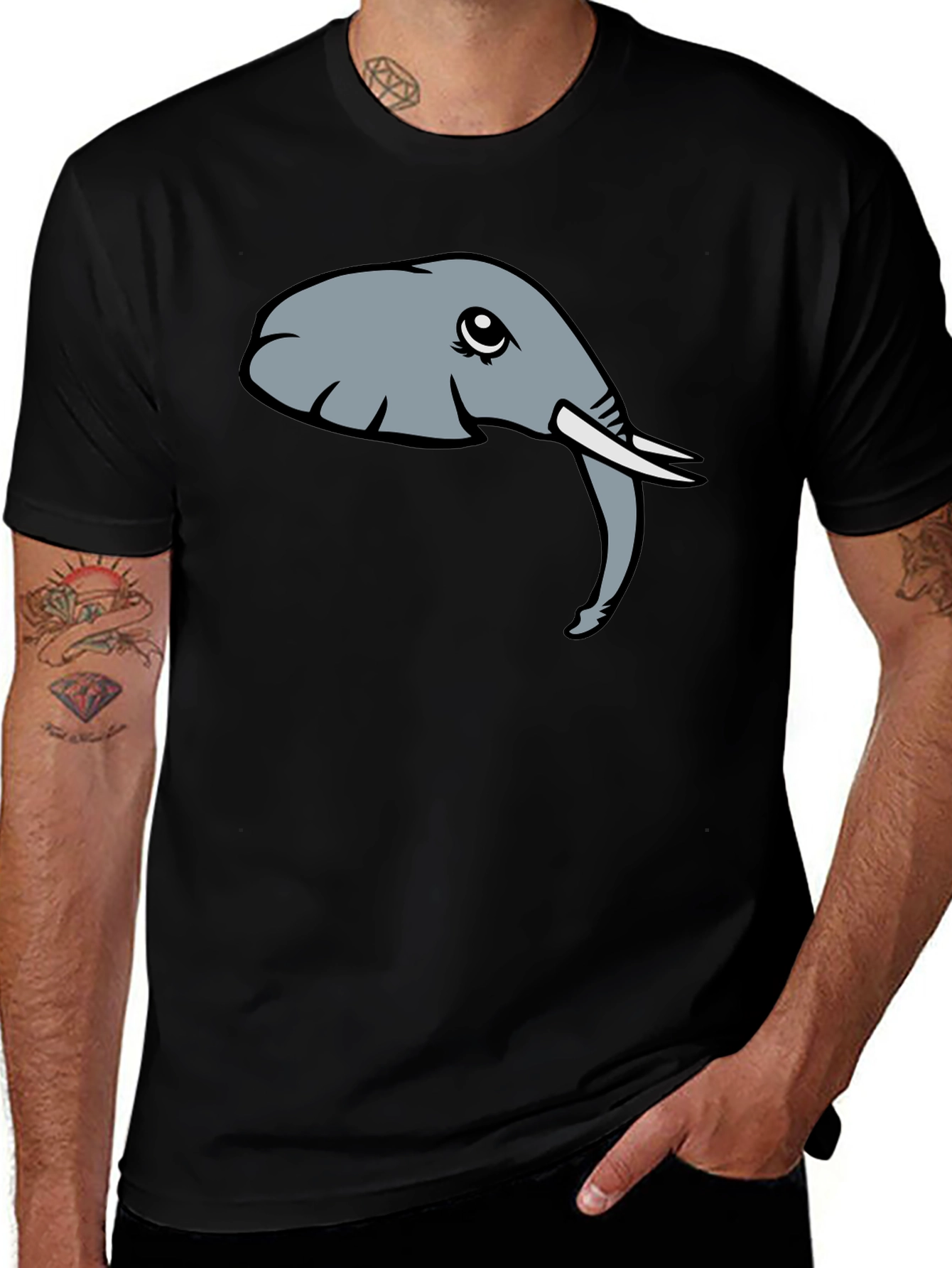 Elephant Graphic Print T-Shirt