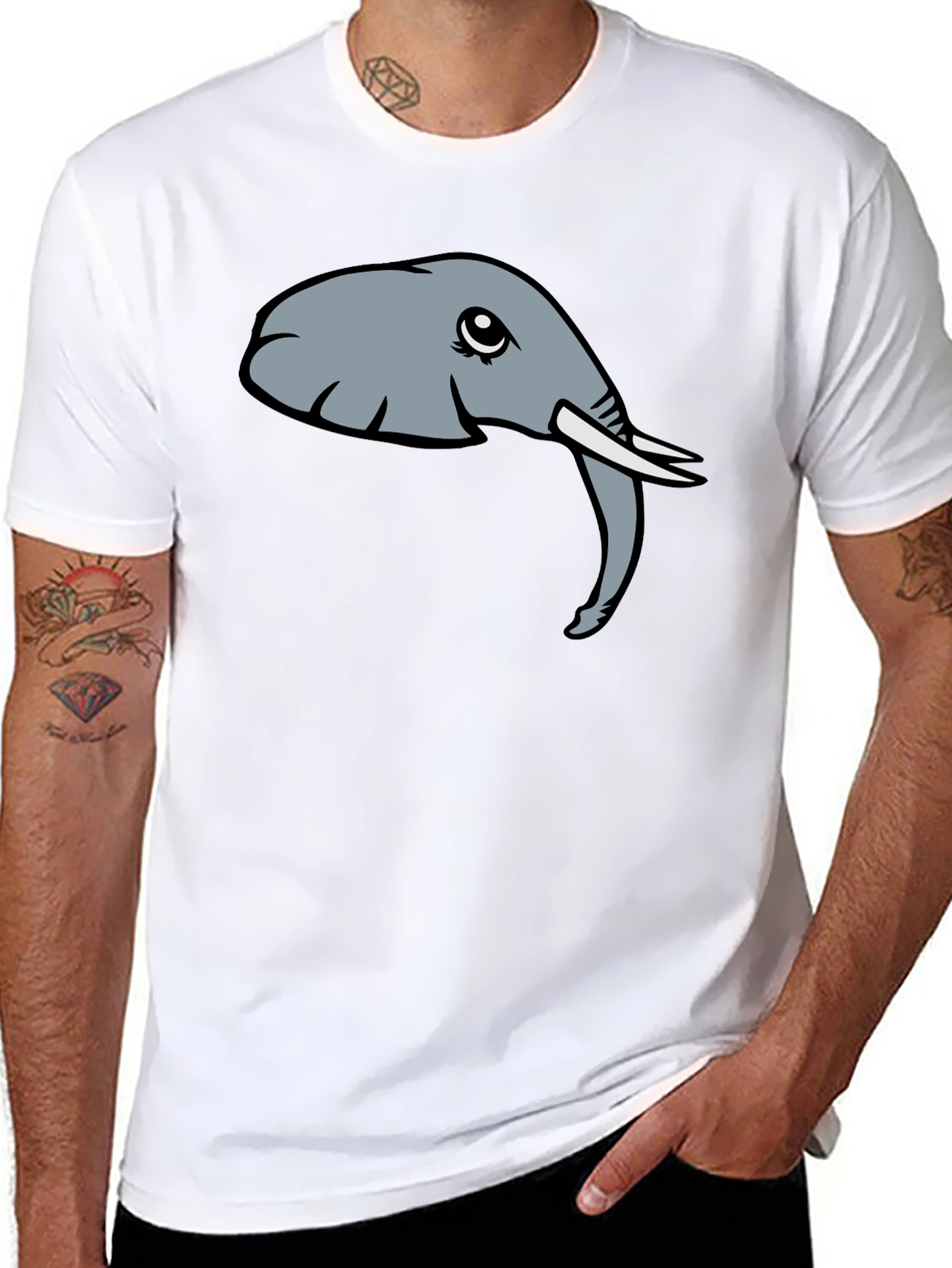 Elephant Graphic Print T-Shirt