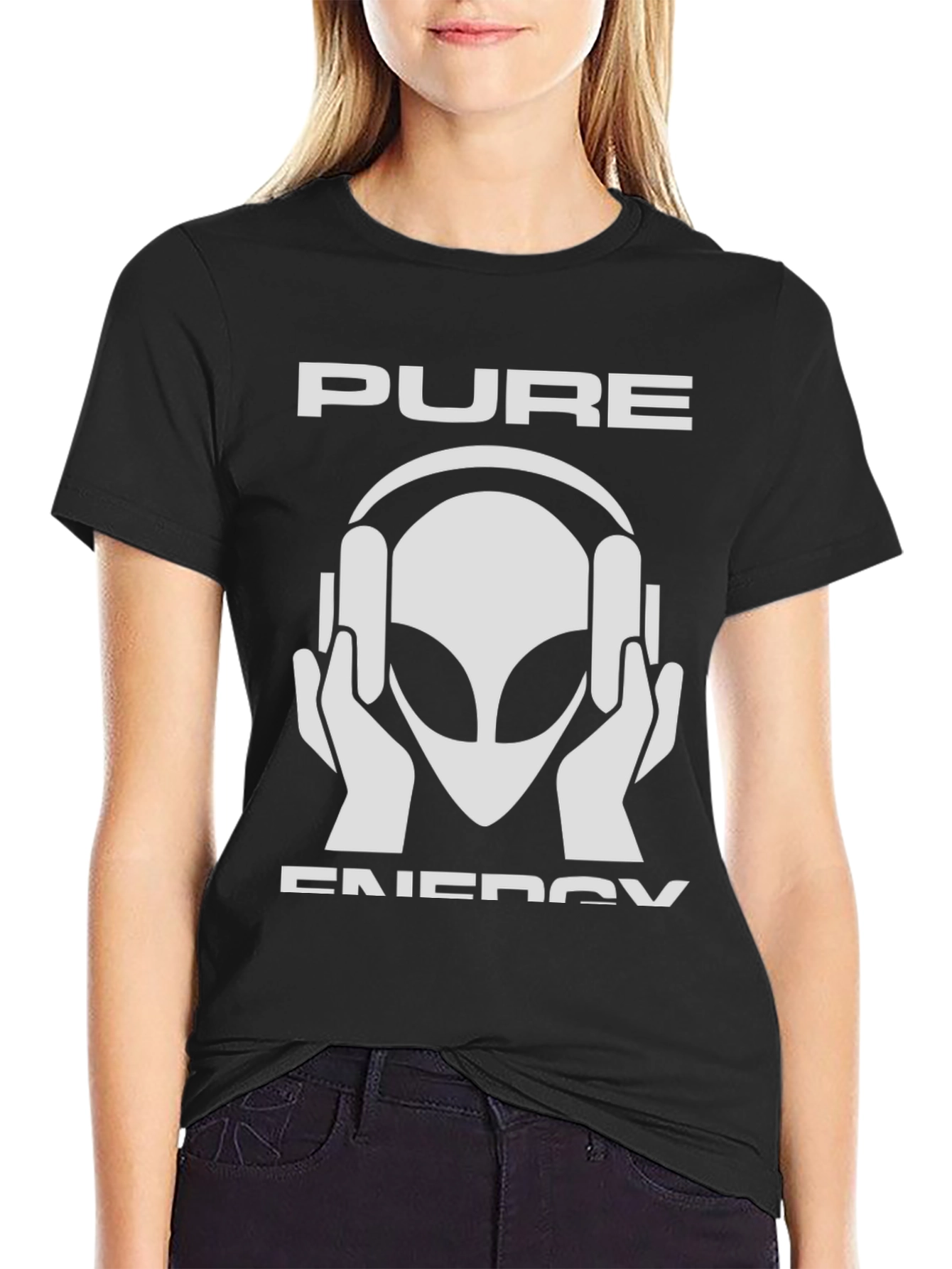 Pure Energy Alien DJ Graphic T-Shirt - Black