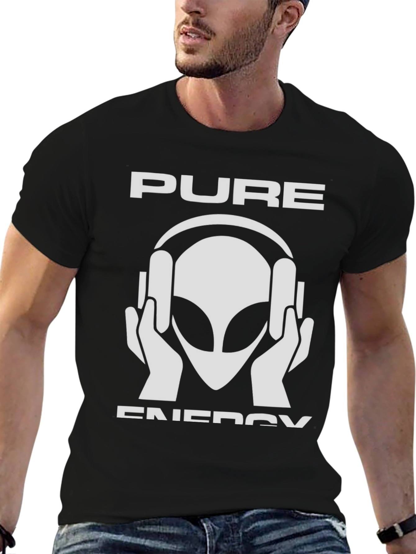 Pure Energy Alien DJ Graphic T-Shirt - Black