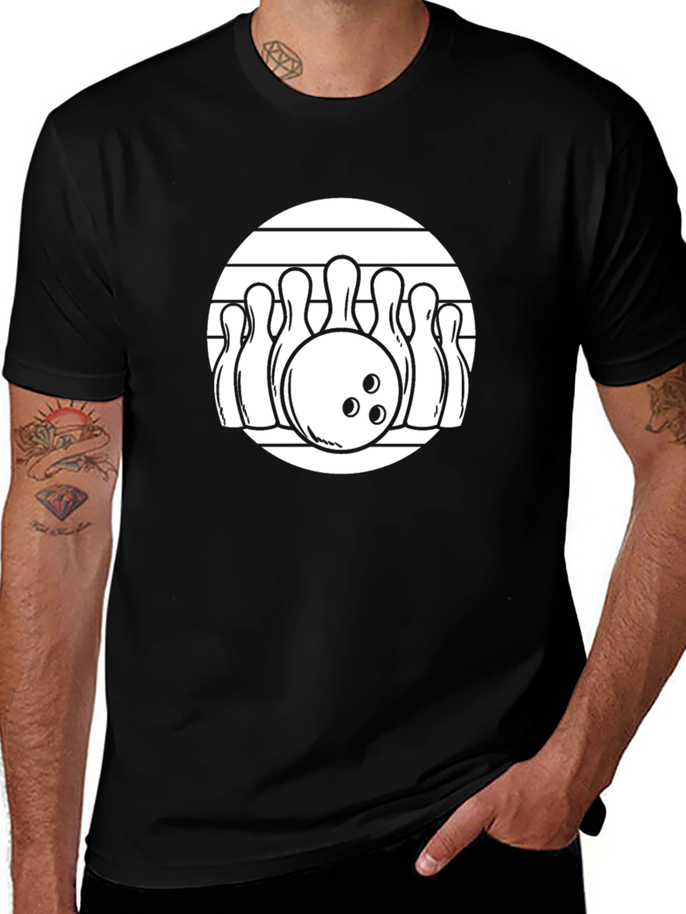Bowling Strike Graphic Tee - Retro Design