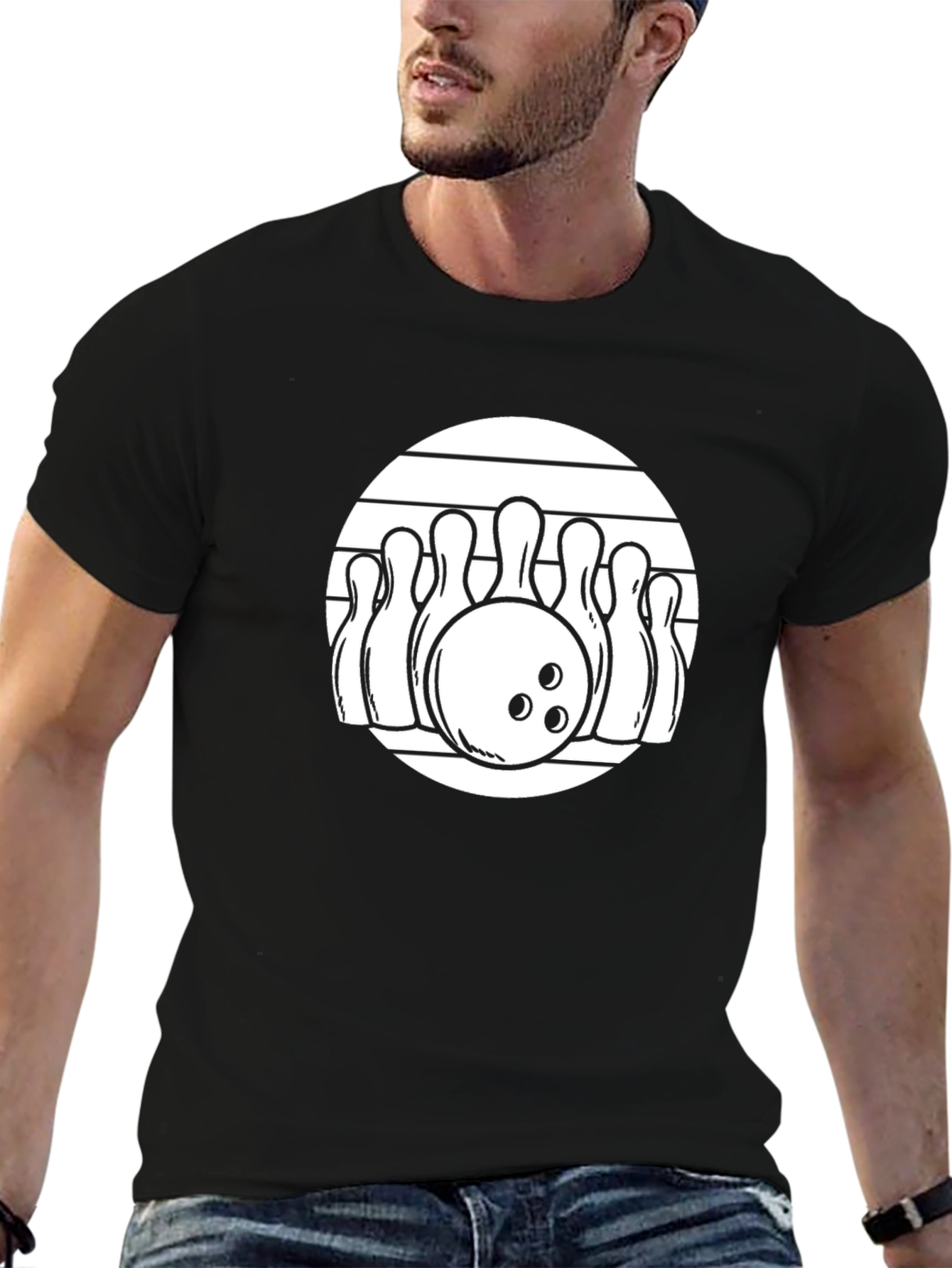 Bowling Strike Graphic Tee - Retro Design