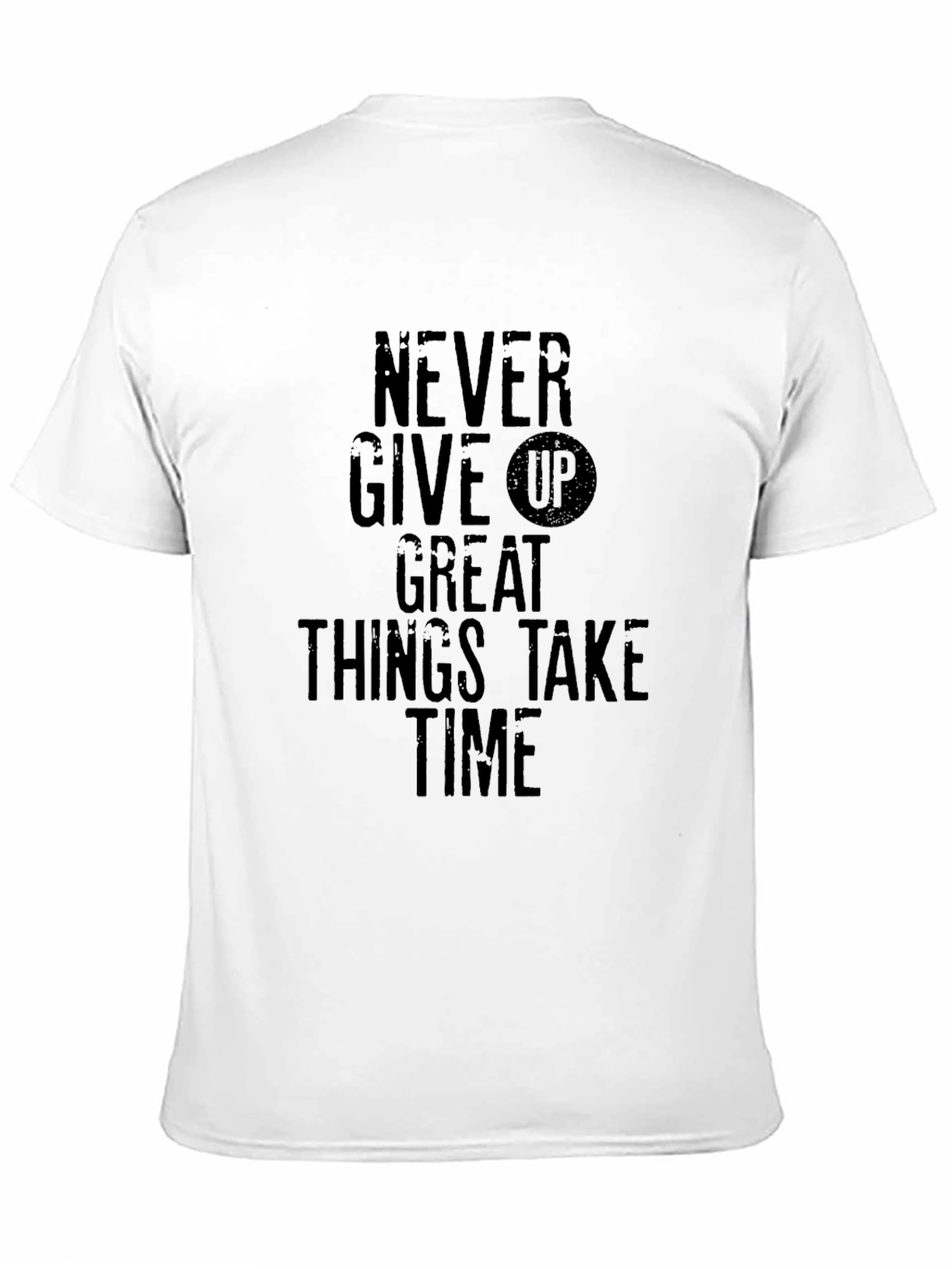 Motivational Never Give Up Black T-Shirt