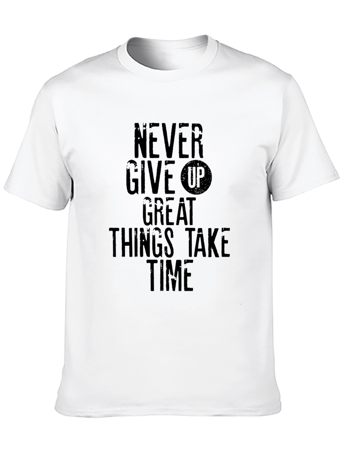 Motivational Never Give Up Black T-Shirt