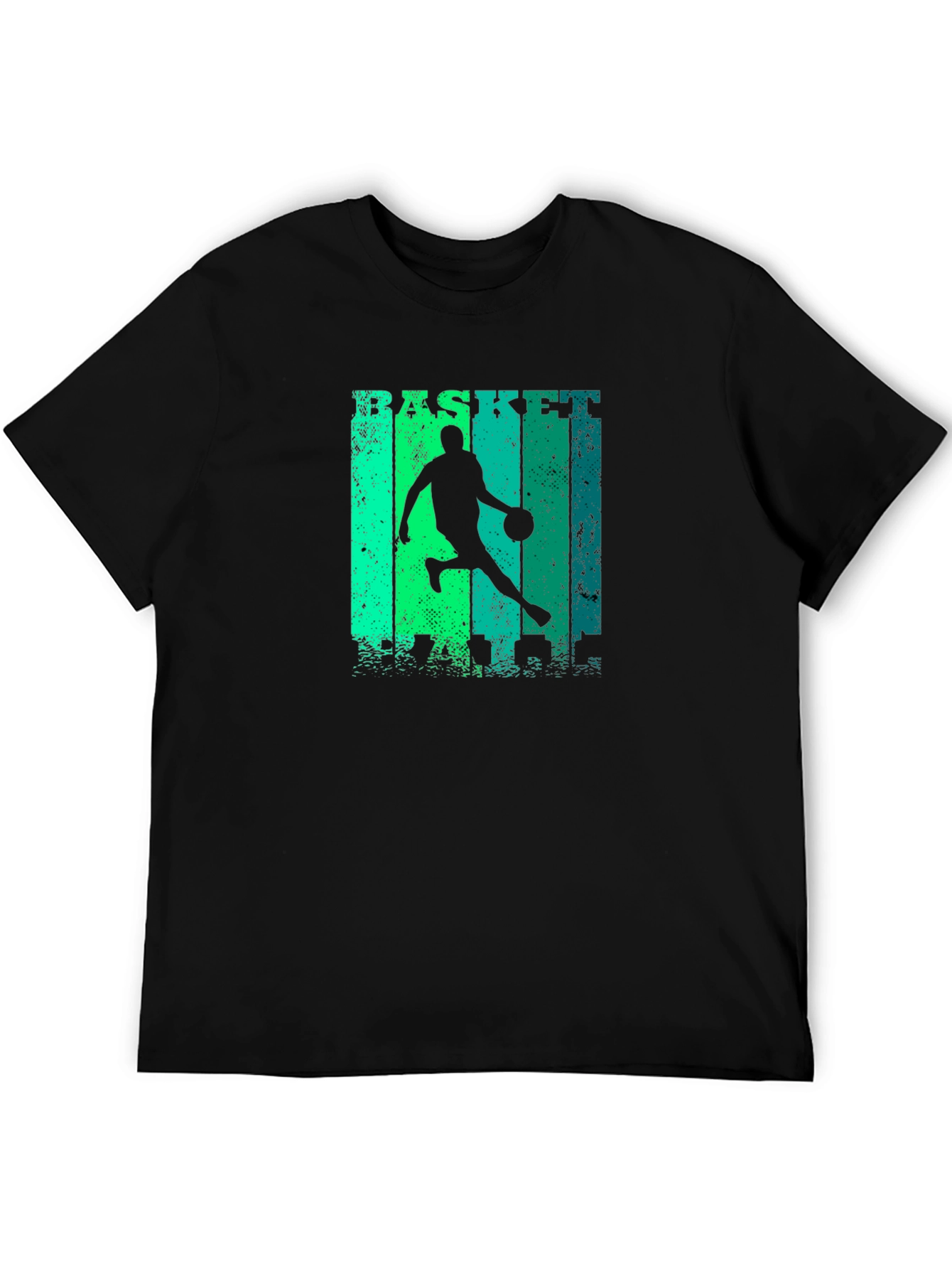 Basketball Player Graphic Print Black T-Shirt