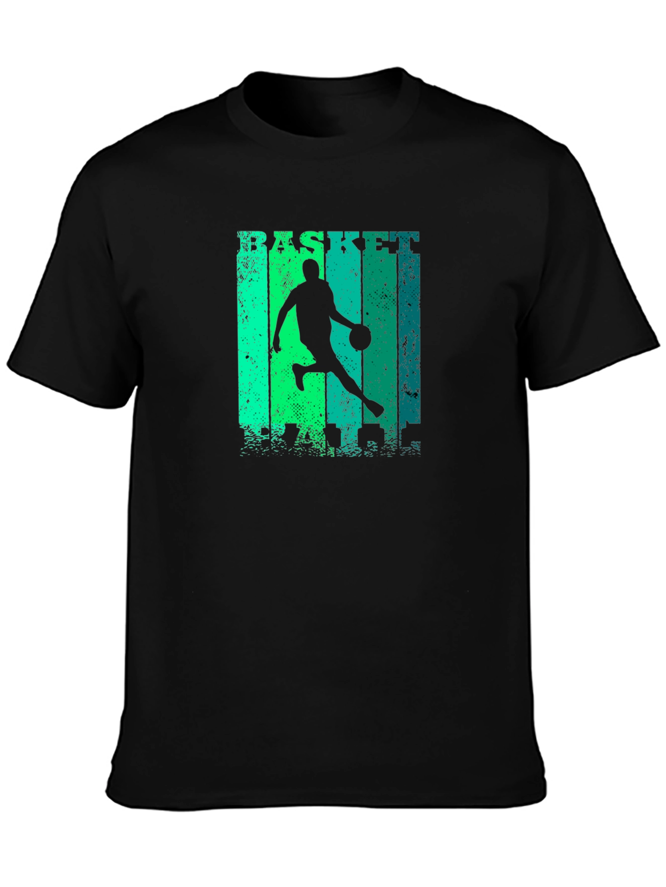 Basketball Player Graphic Print Black T-Shirt