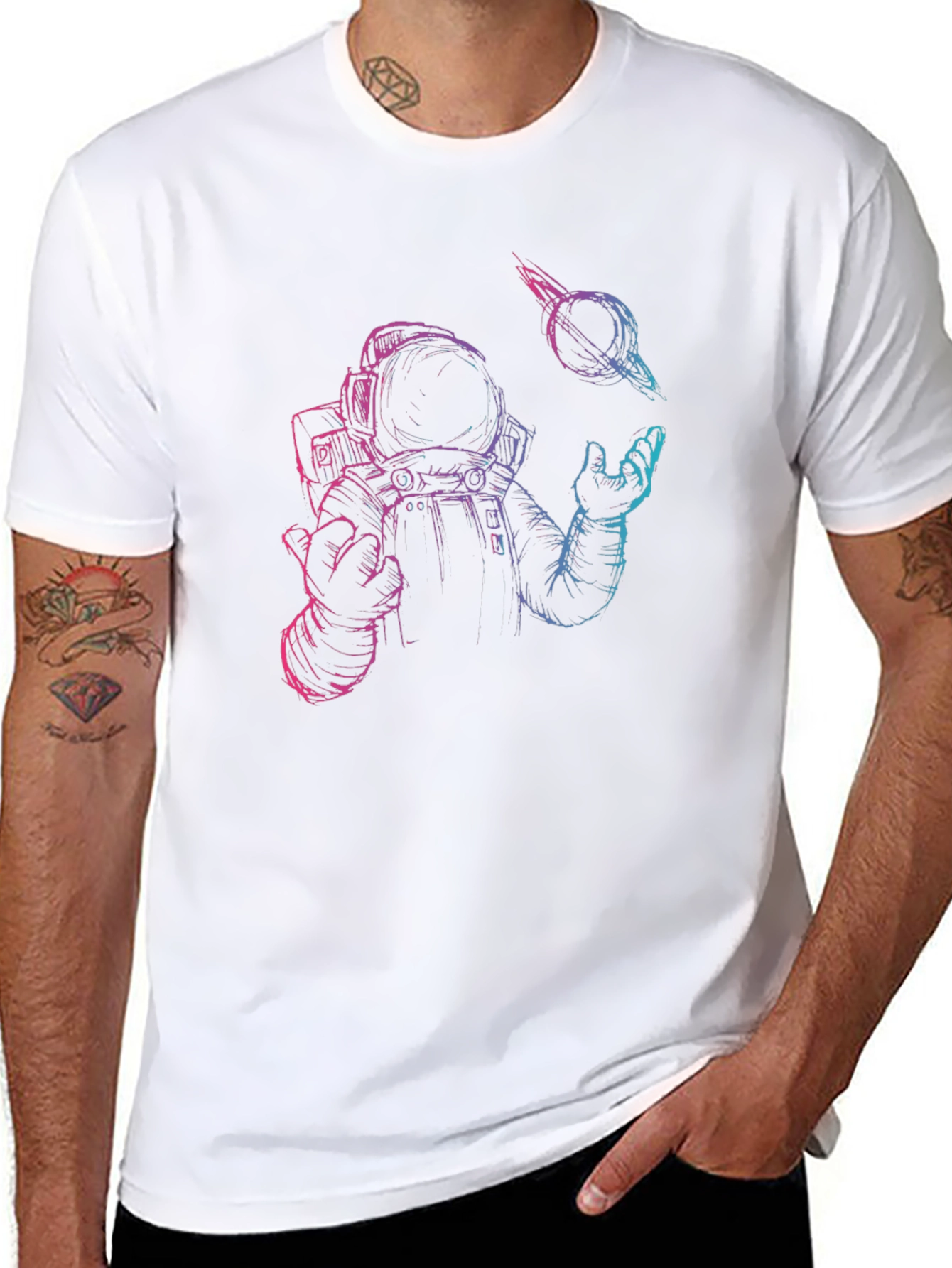 Astronaut & Black Hole Graphic T-Shirt
