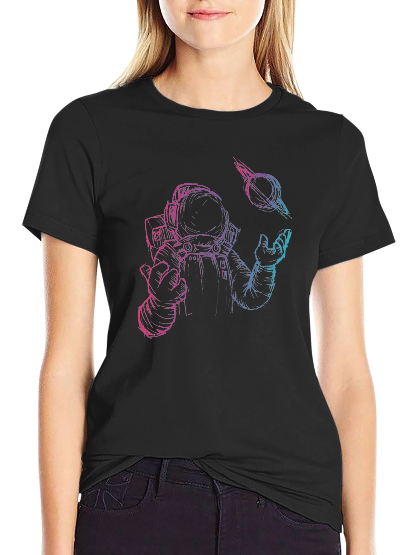 Astronaut & Black Hole Graphic T-Shirt