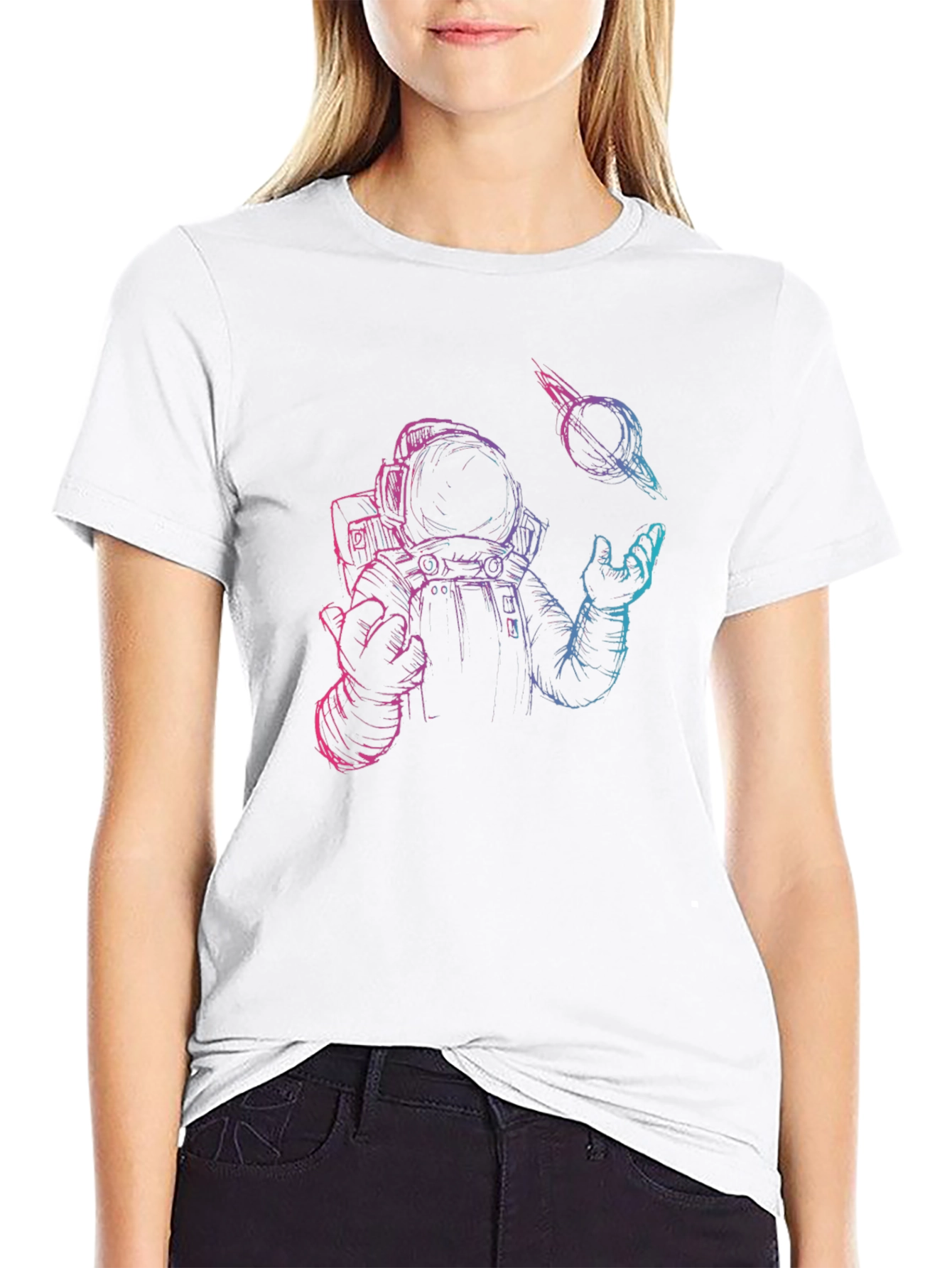 Astronaut & Black Hole Graphic T-Shirt