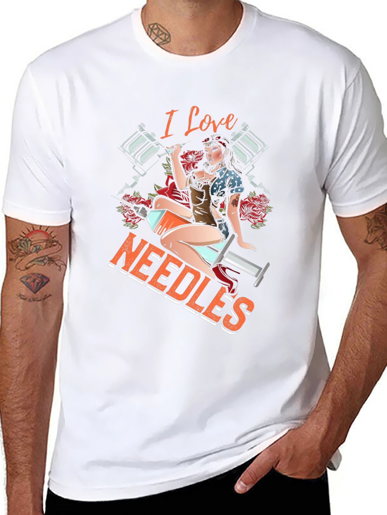 I Love Needles Tattoo T-Shirt