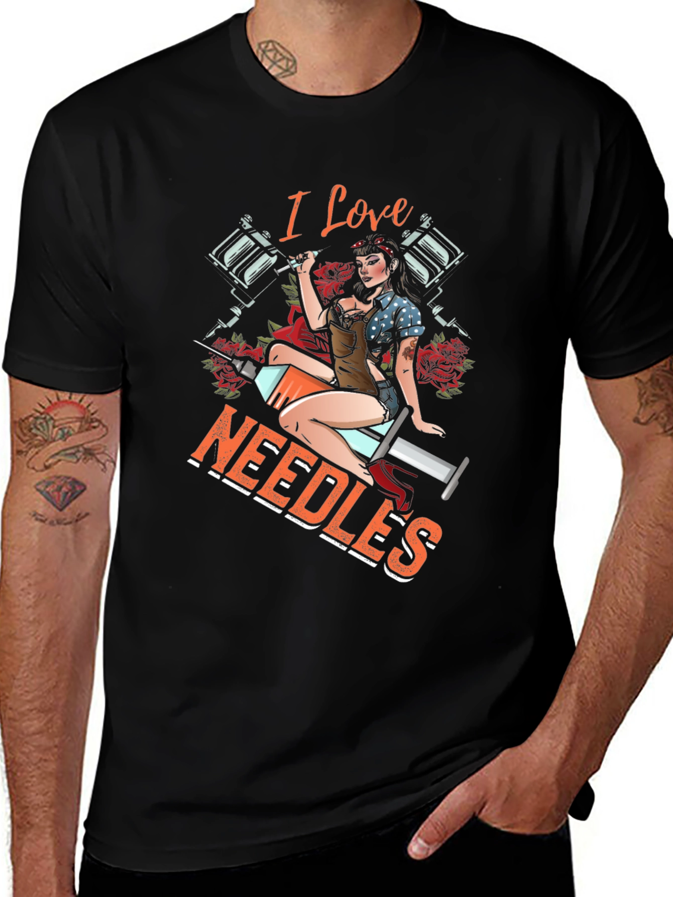 I Love Needles Tattoo T-Shirt
