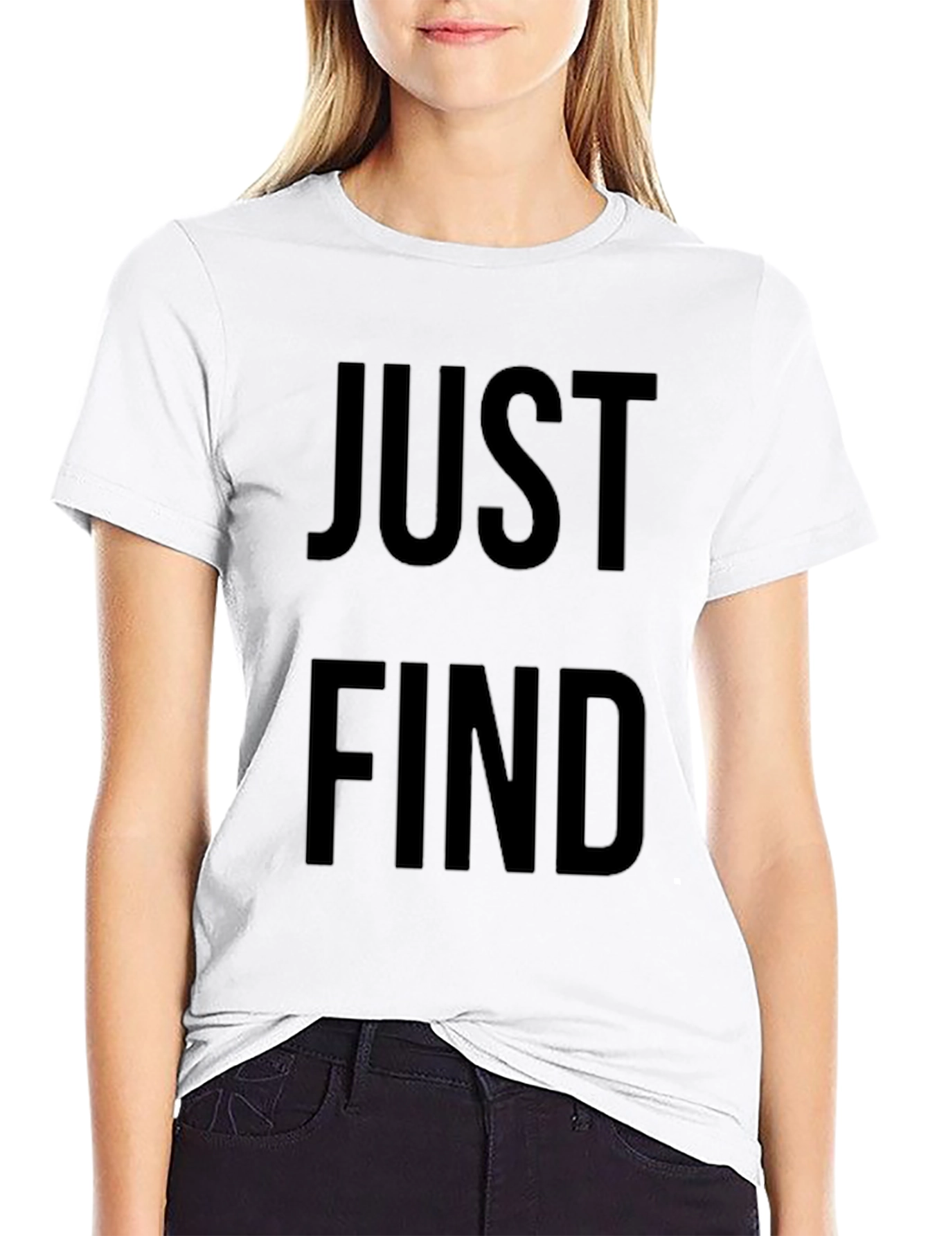 Just Find Black Graphic T-Shirt