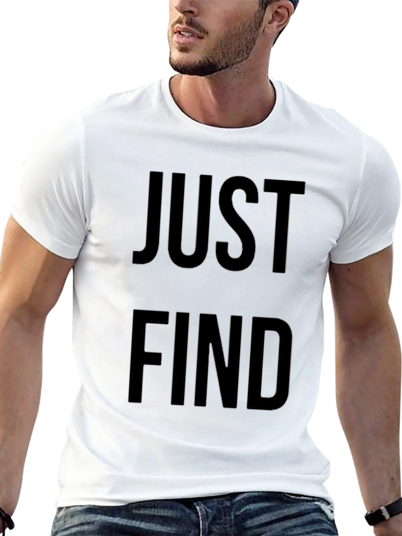 Just Find Black Graphic T-Shirt