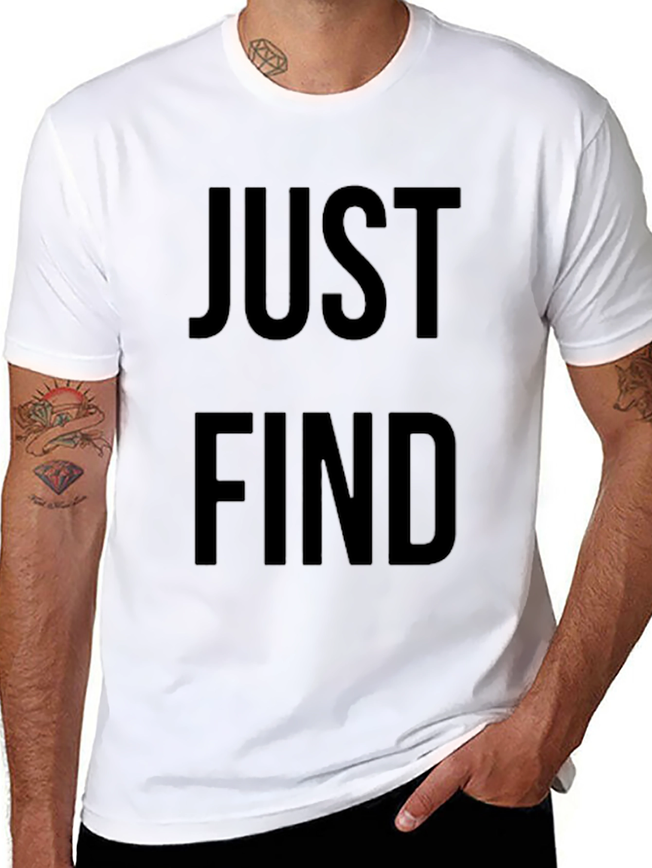 Just Find Black Graphic T-Shirt