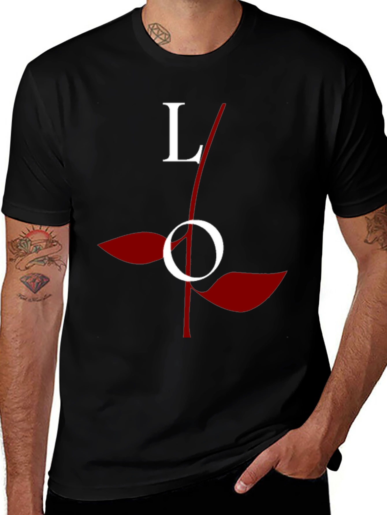 Love Rose Graphic Tee - Stylish Black Cotton T-Shirt