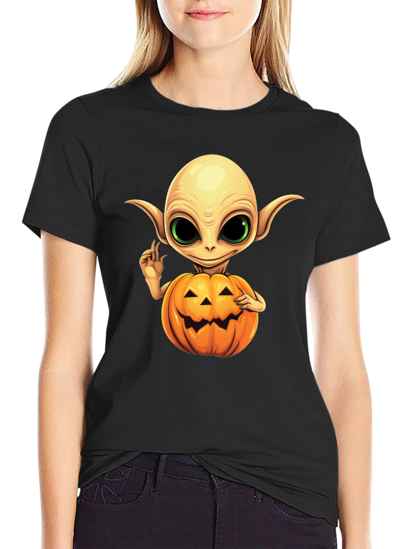 Spooky Alien Pumpkin T-Shirt