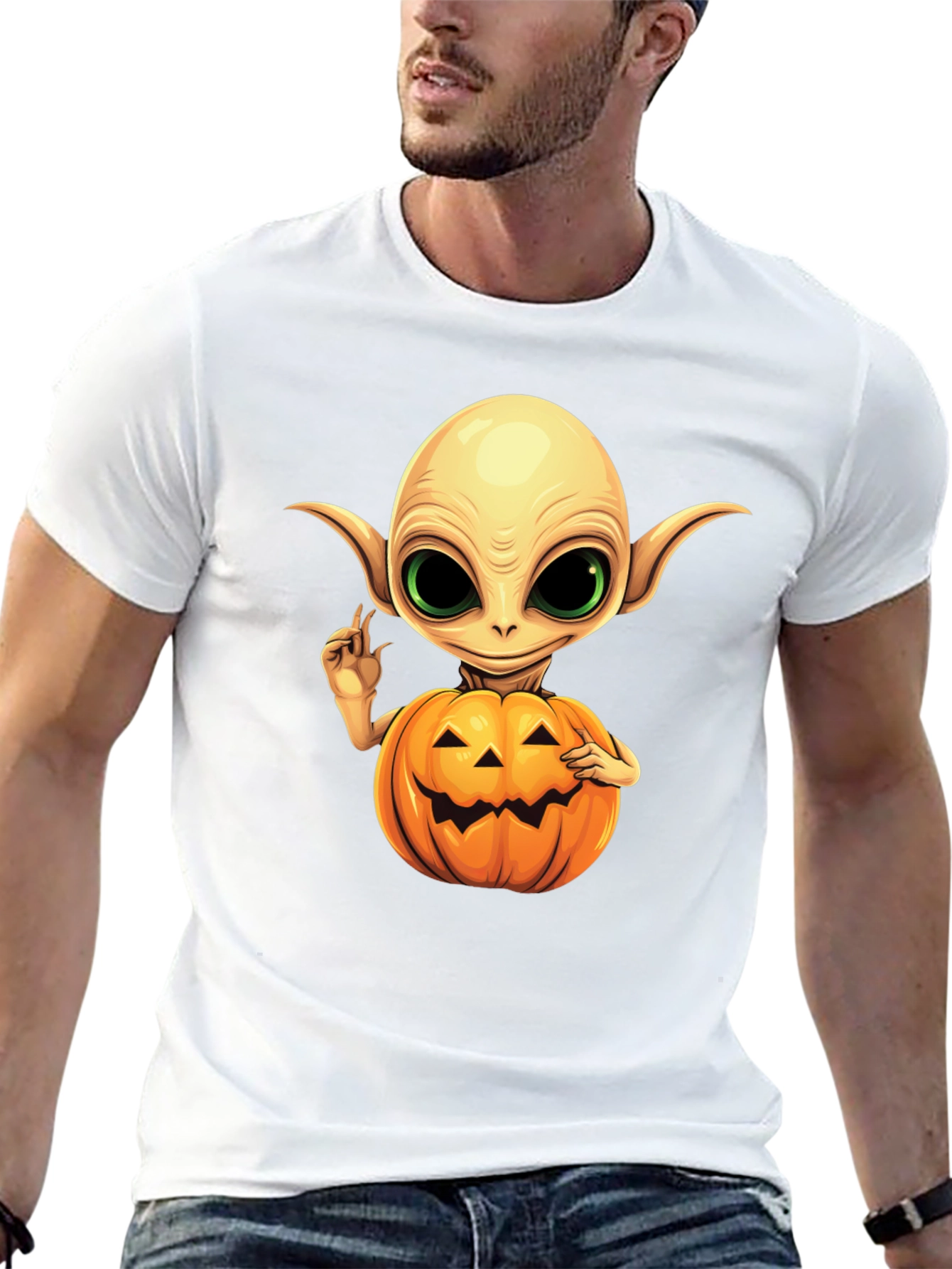 Spooky Alien Pumpkin T-Shirt
