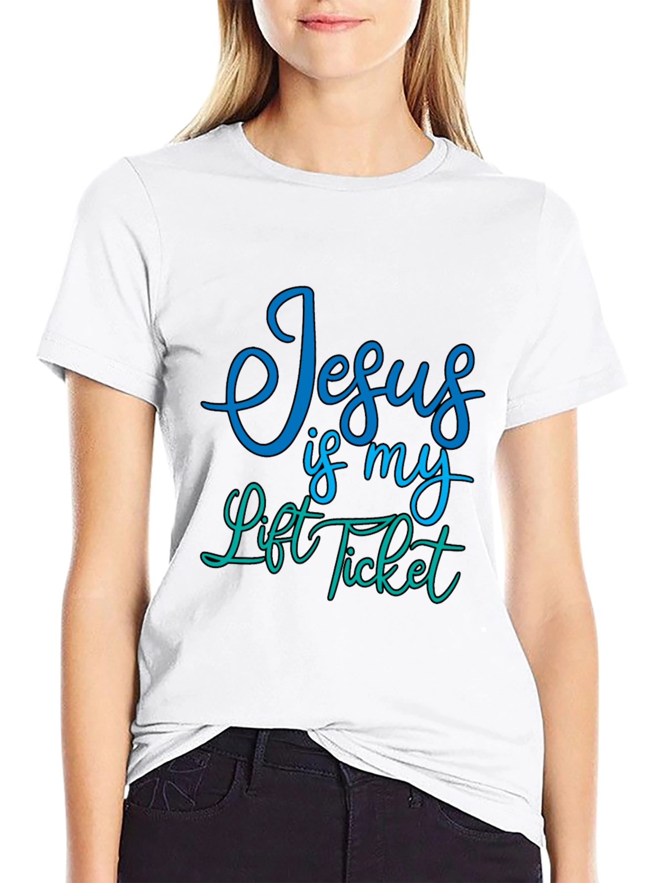 Jesus Is My Lift Ticket Graphic Tee - Black
