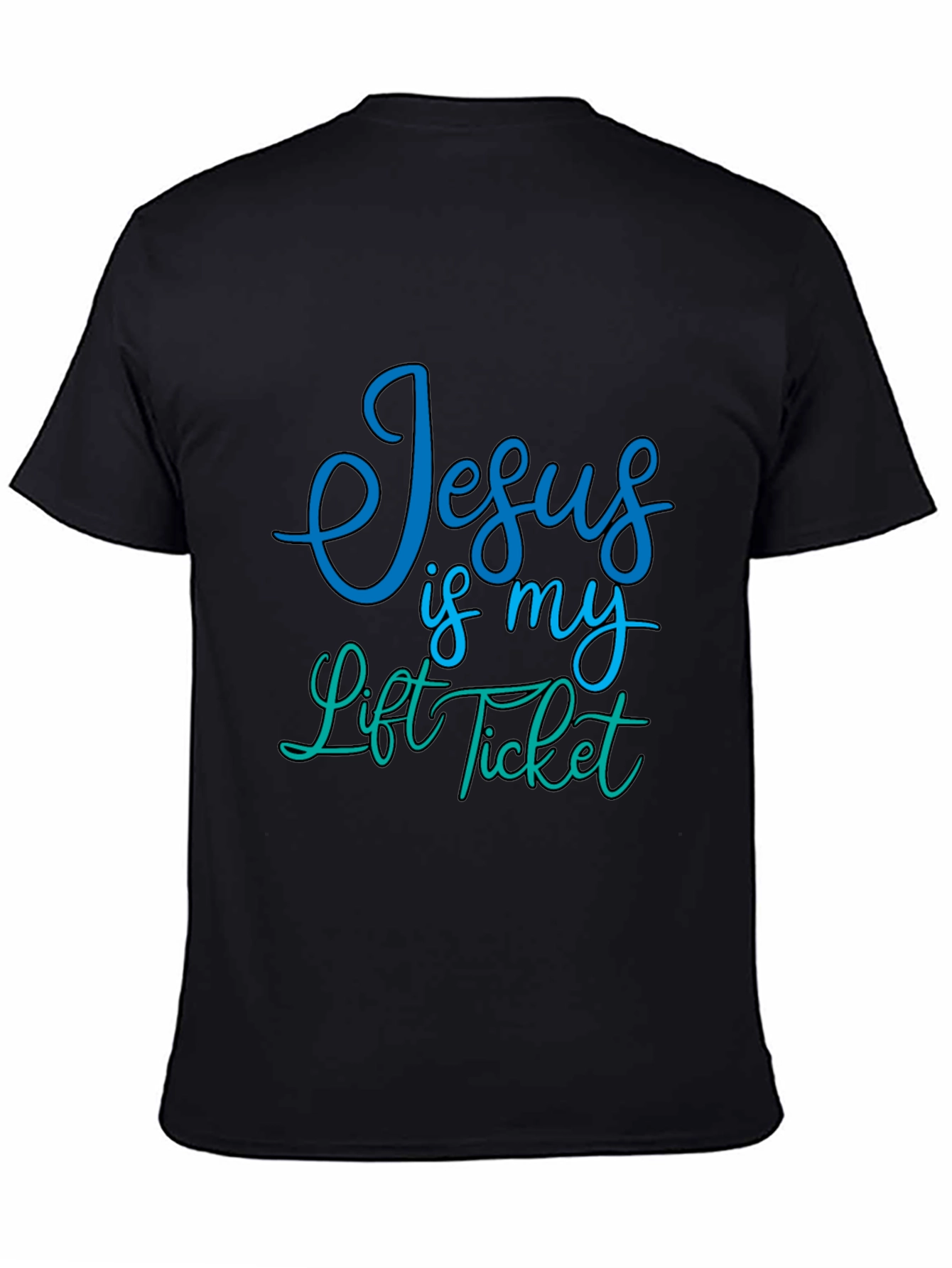Jesus Is My Lift Ticket Graphic Tee - Black