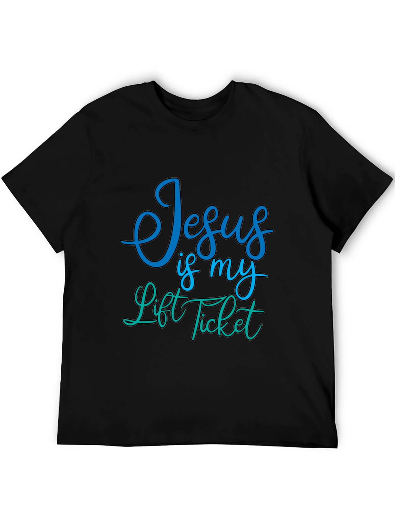 Jesus Is My Lift Ticket Graphic Tee - Black