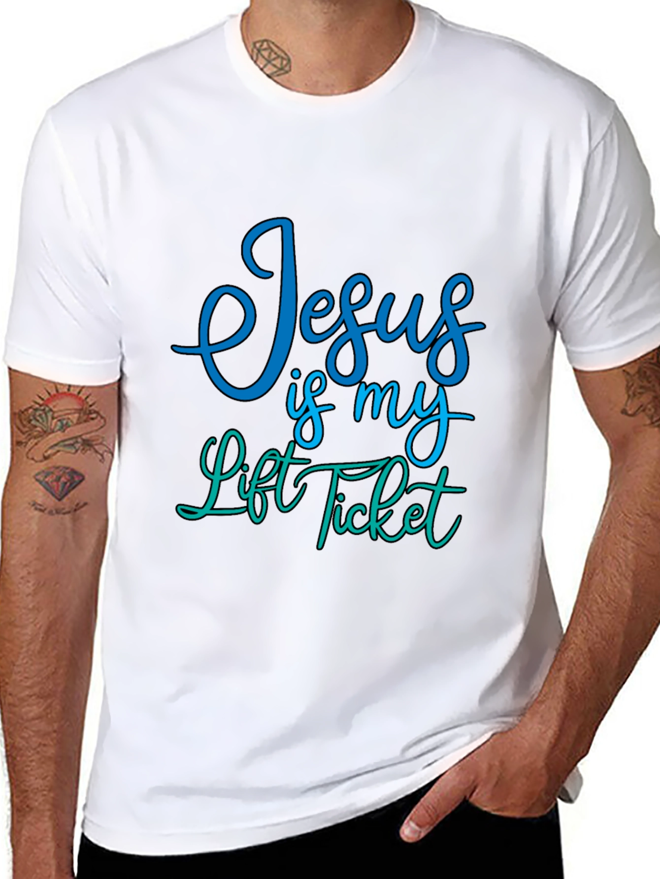 Jesus Is My Lift Ticket Graphic Tee - Black
