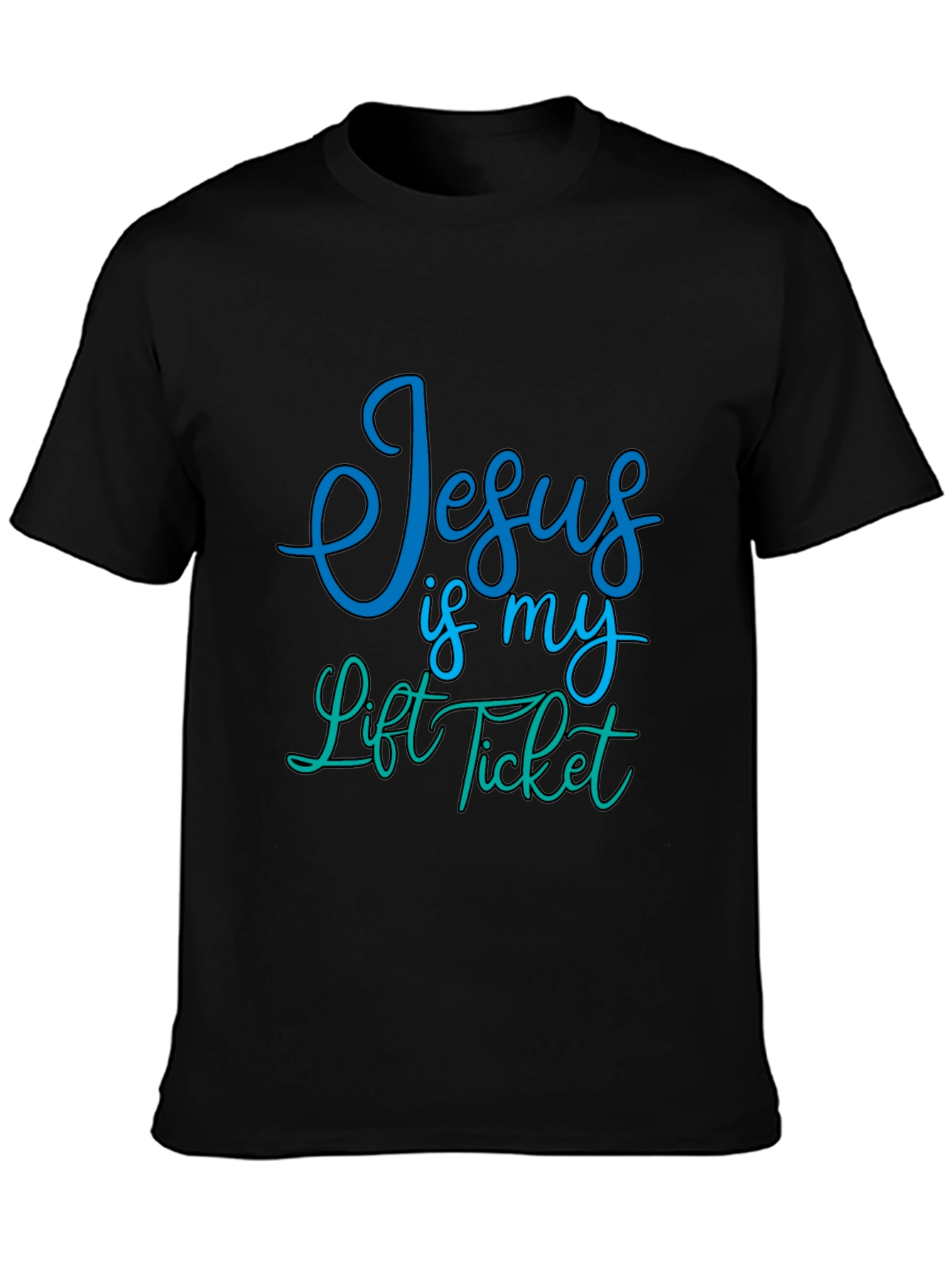 Jesus Is My Lift Ticket Graphic Tee - Black