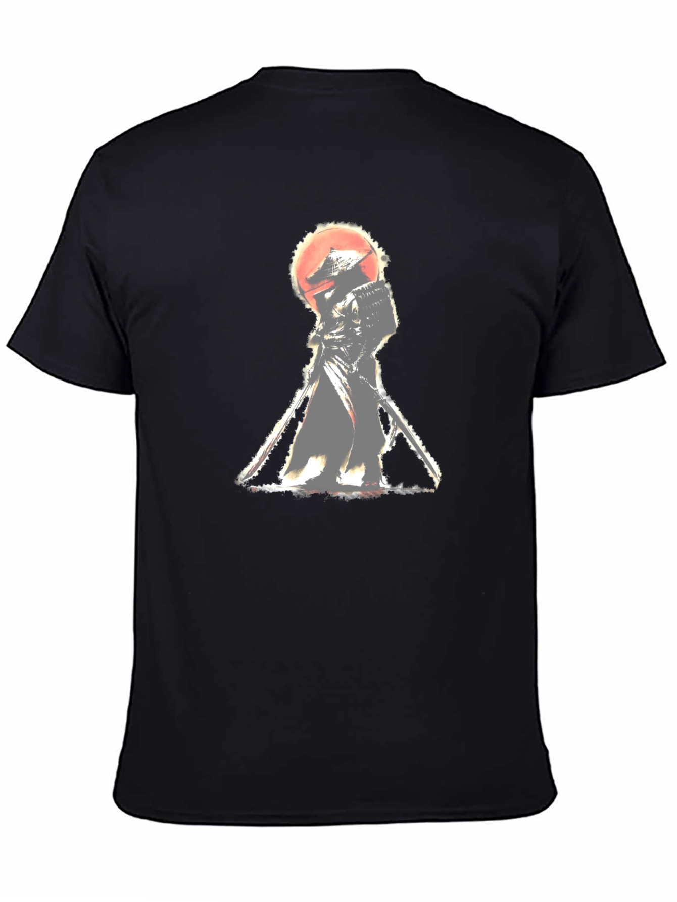 Samurai Warrior Graphic Tee - Classic Black Cotton