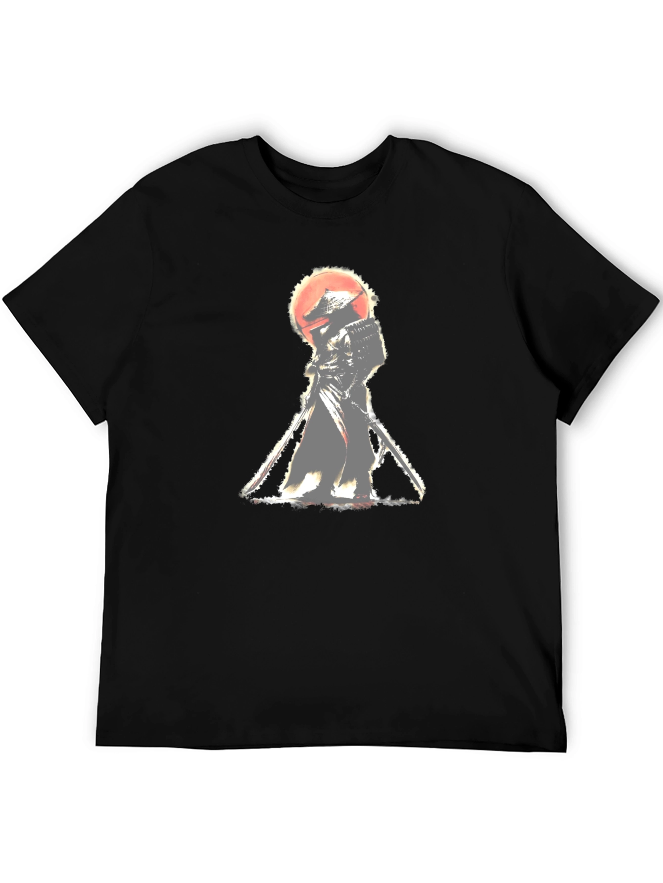 Samurai Warrior Graphic Tee - Classic Black Cotton