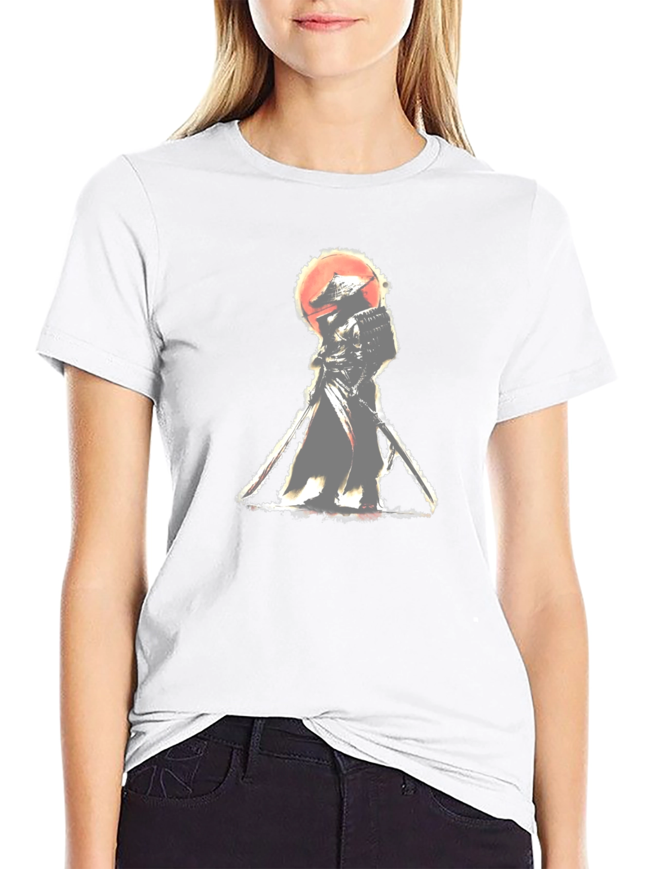 Samurai Warrior Graphic Tee - Classic Black Cotton