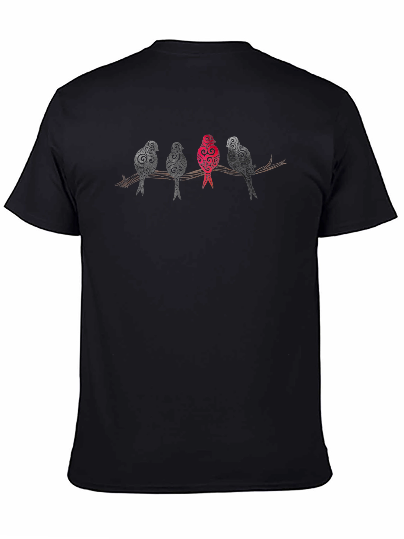 Unique Birds on Branch Graphic Tee - Stand Out!