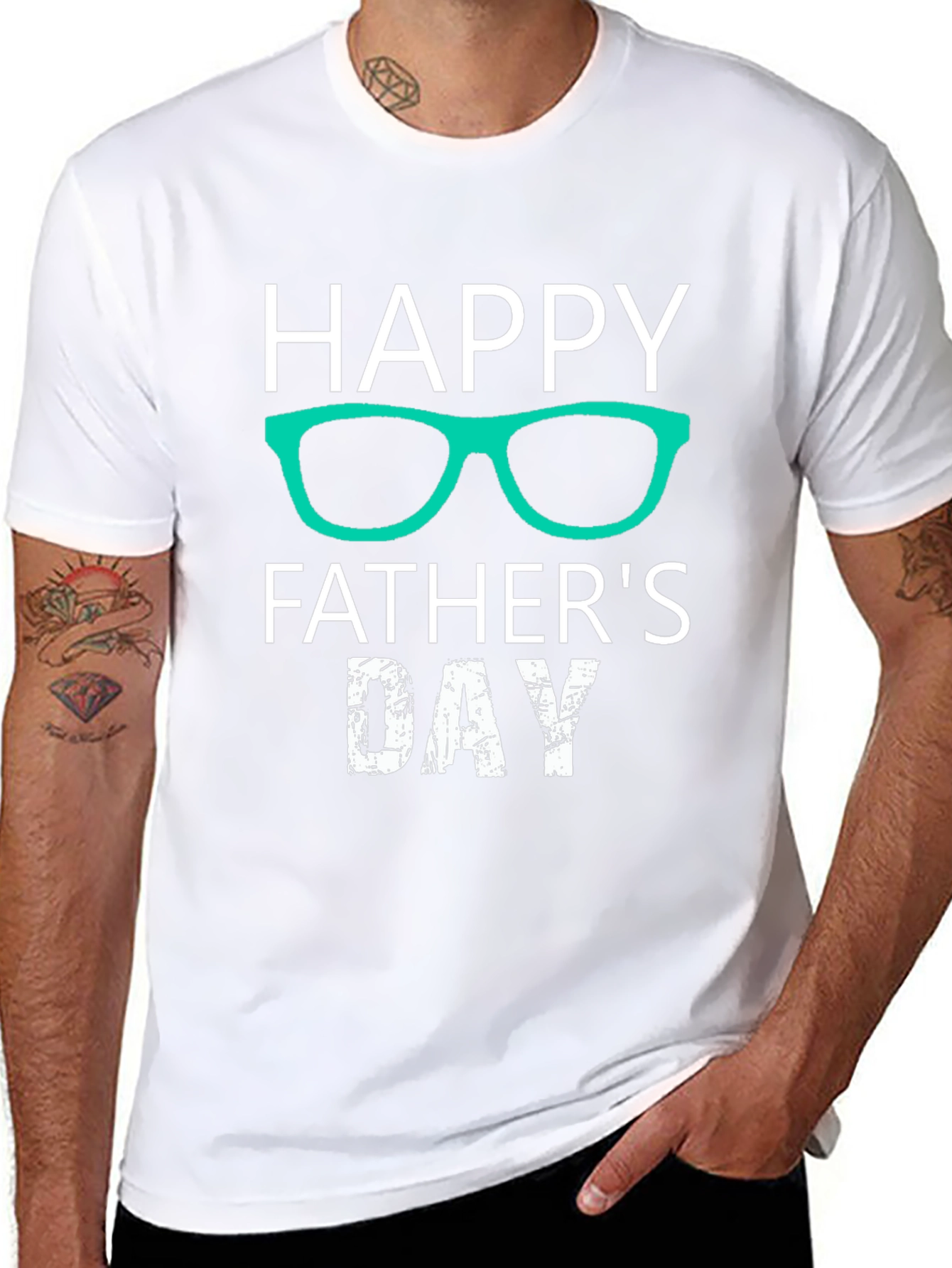 Happy Fathers Day T-Shirt - Glasses Design