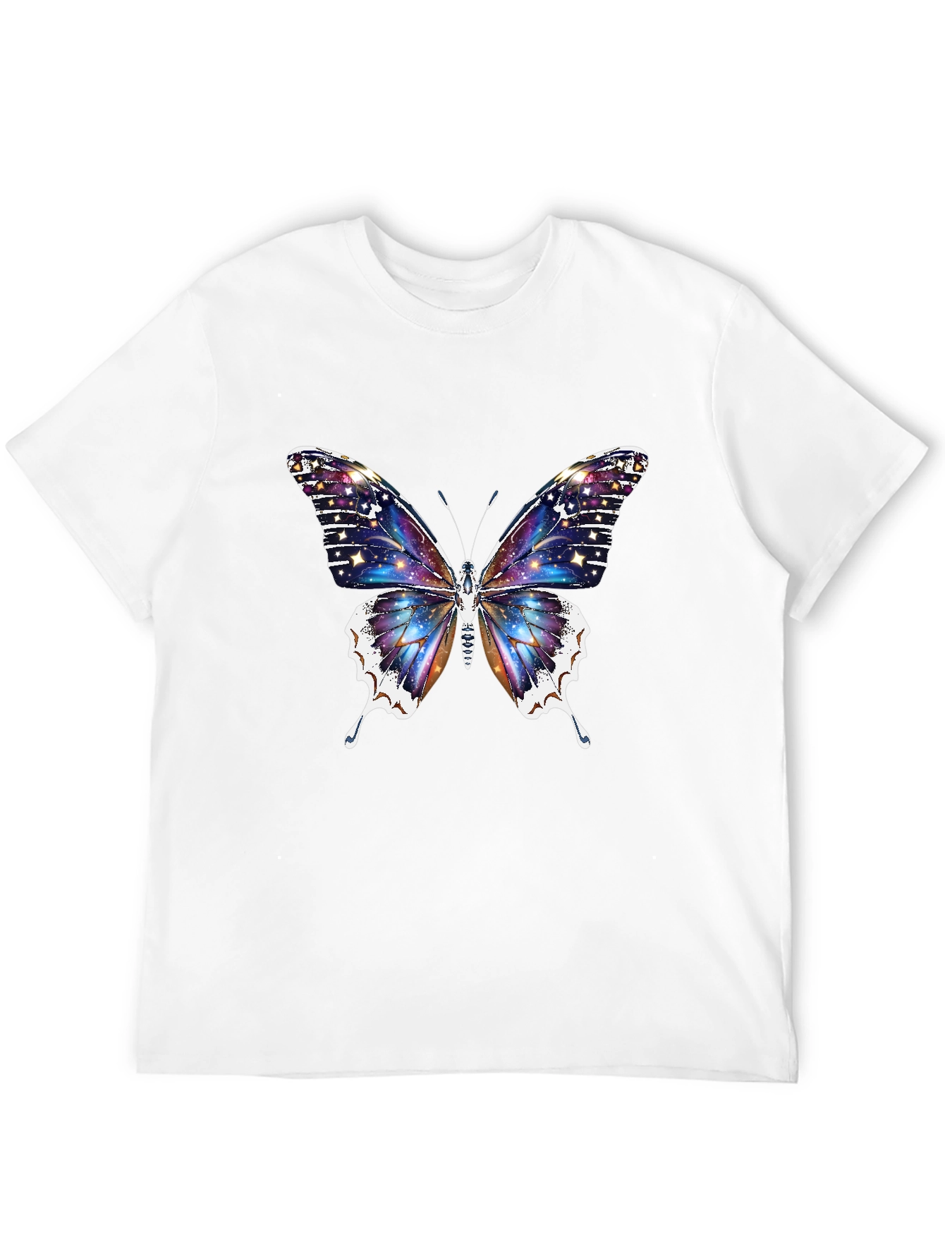 Galaxy Butterfly Graphic Black T-Shirt