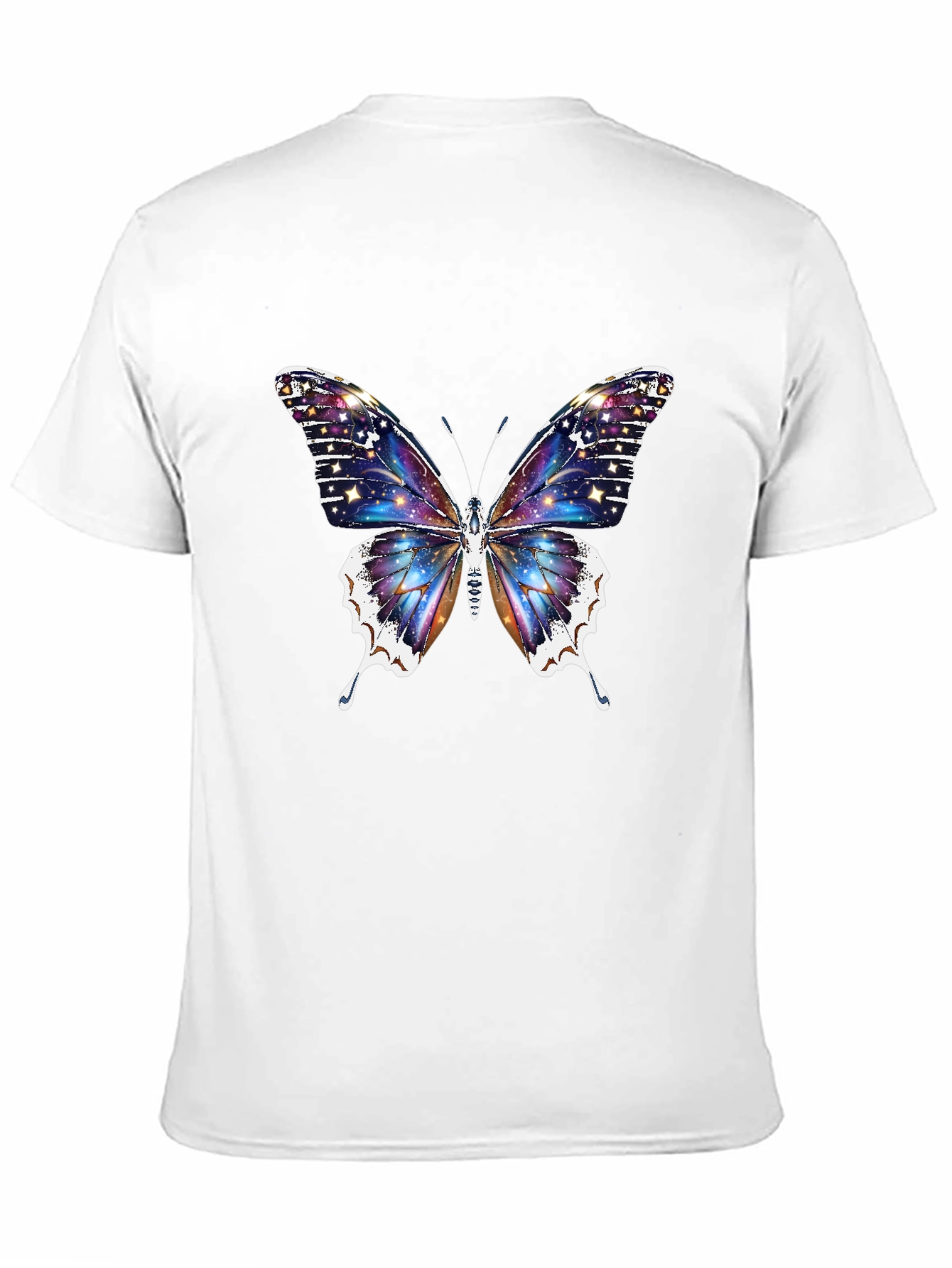 Galaxy Butterfly Graphic Black T-Shirt